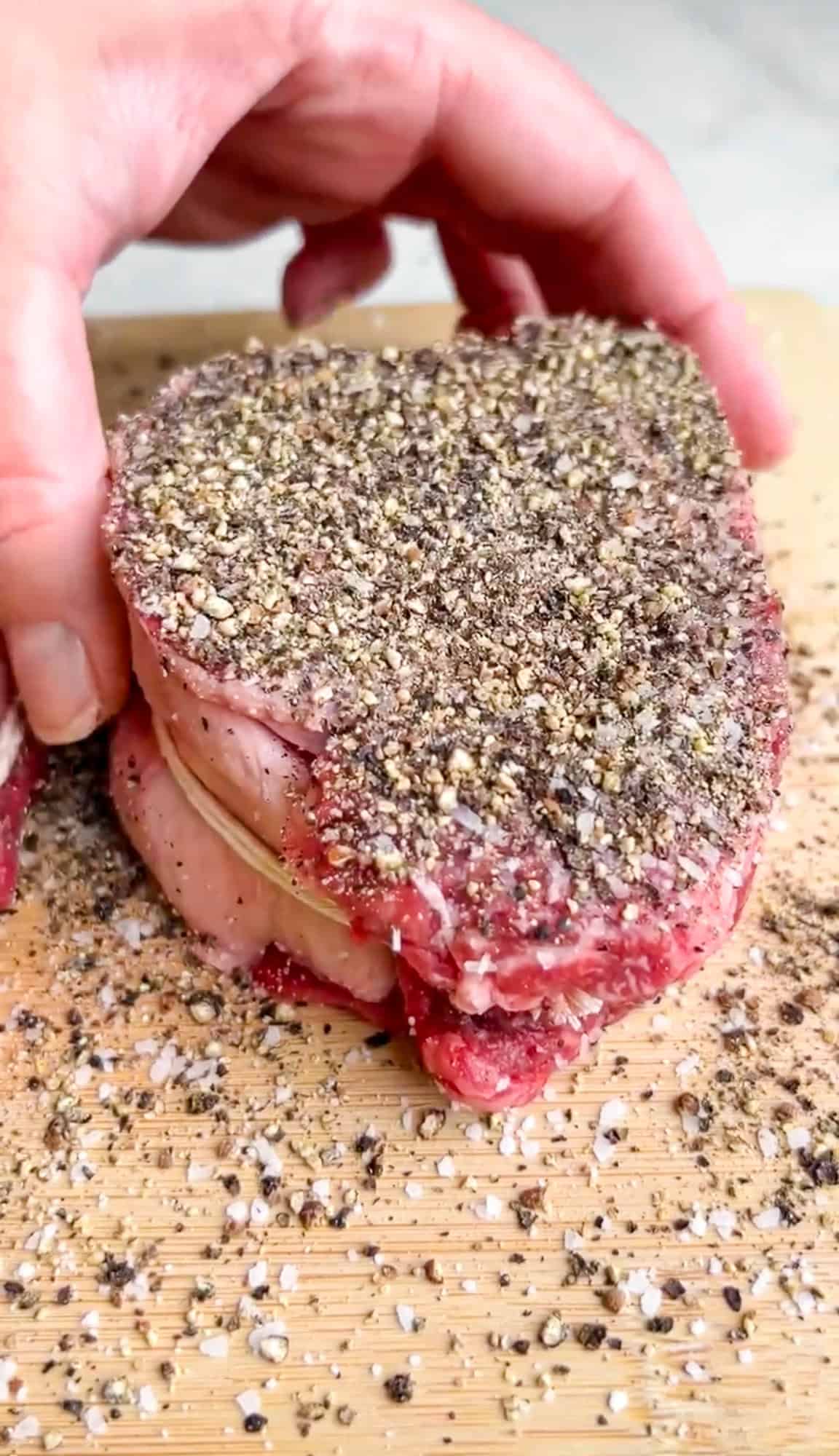 seasoned steak before being cooked