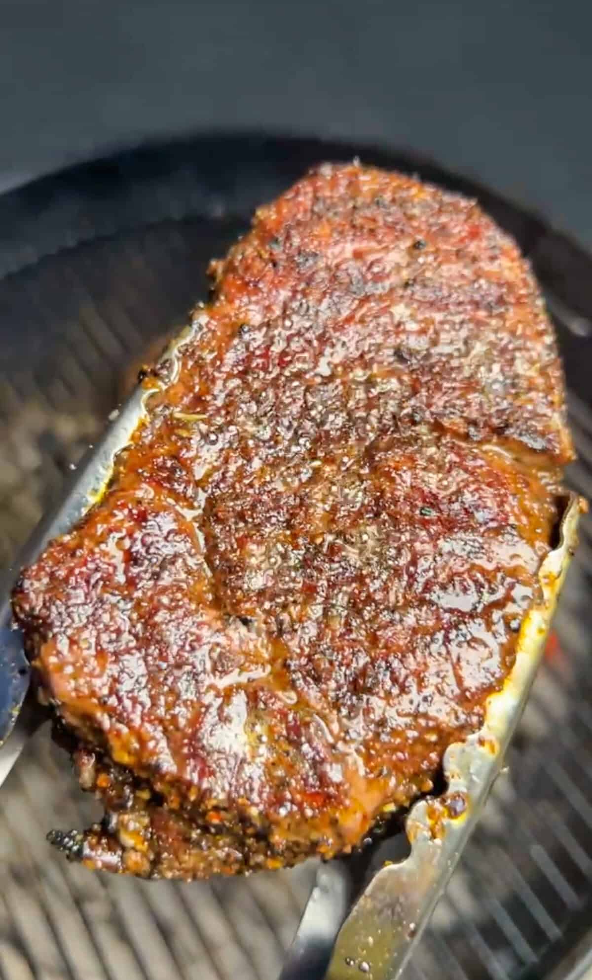 steak being grilled