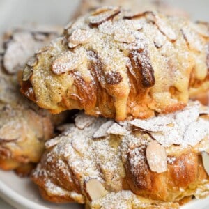 almond croissants on a plate