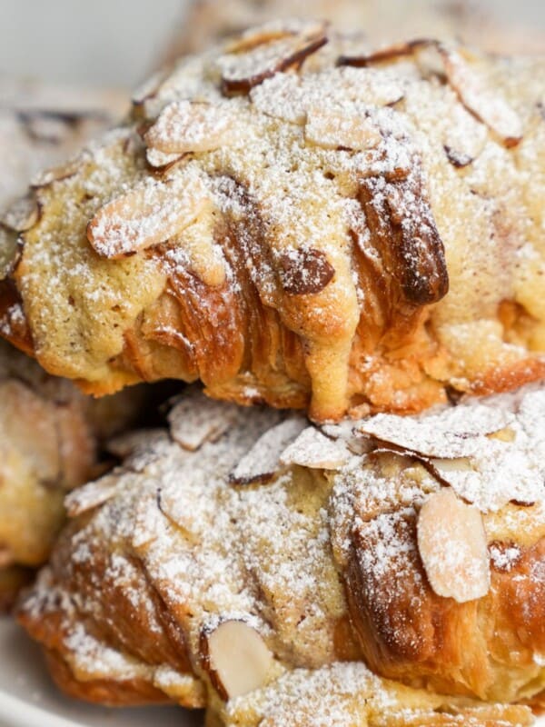 almond croissants on a plate