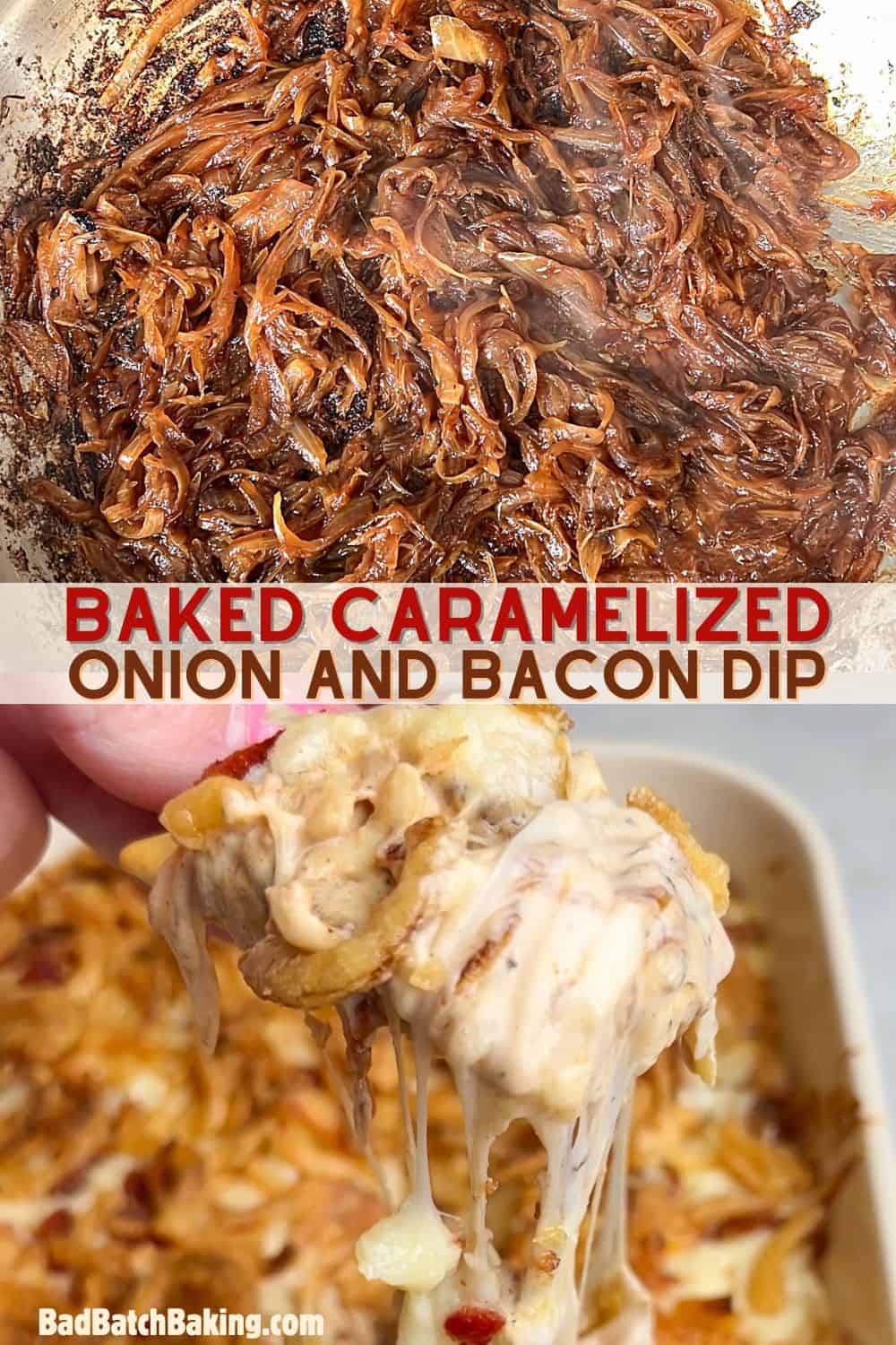 hot caramelized onion and bacon dip