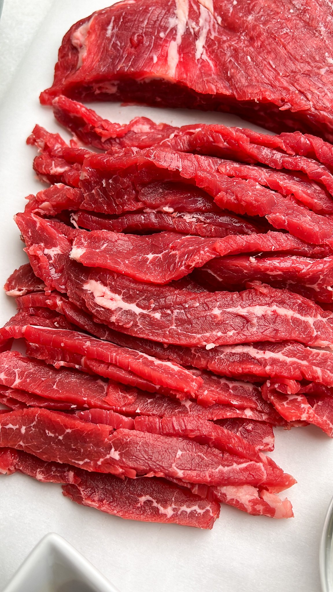 flank steak sliced thin