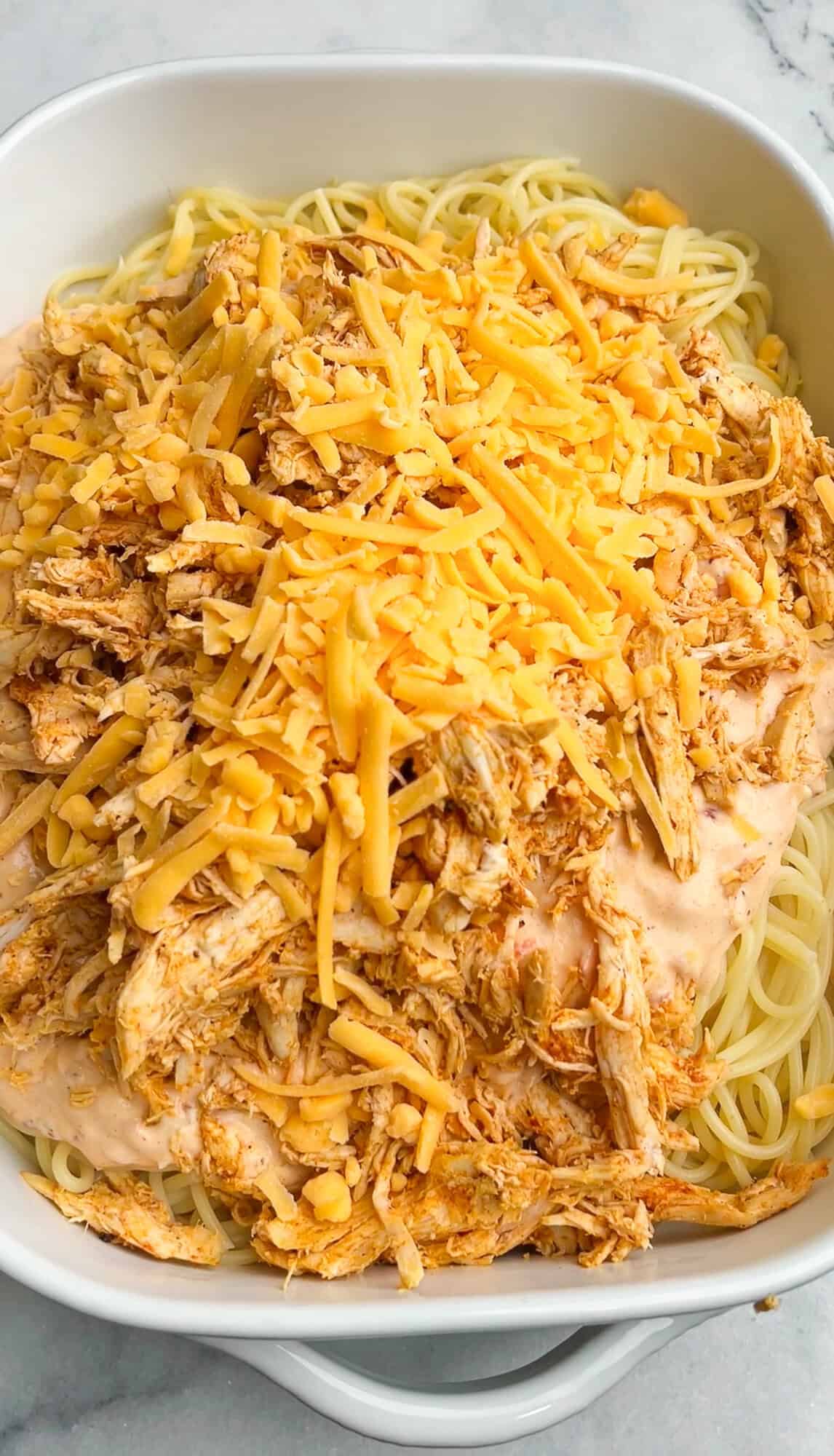 cheese added to the casserole