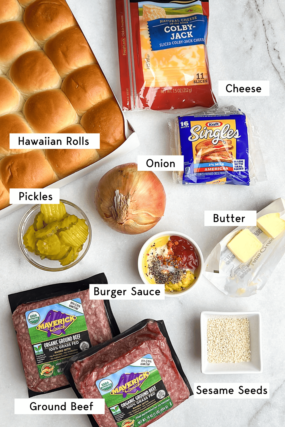 ingredients needs for hawaiian roll cheeseburger sliders