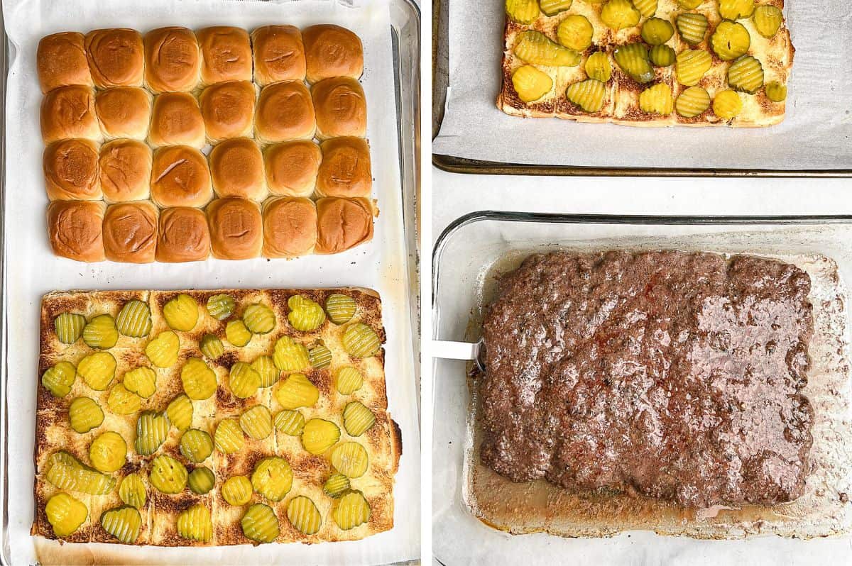 assemble the hawaiian roll cheeseburger sliders