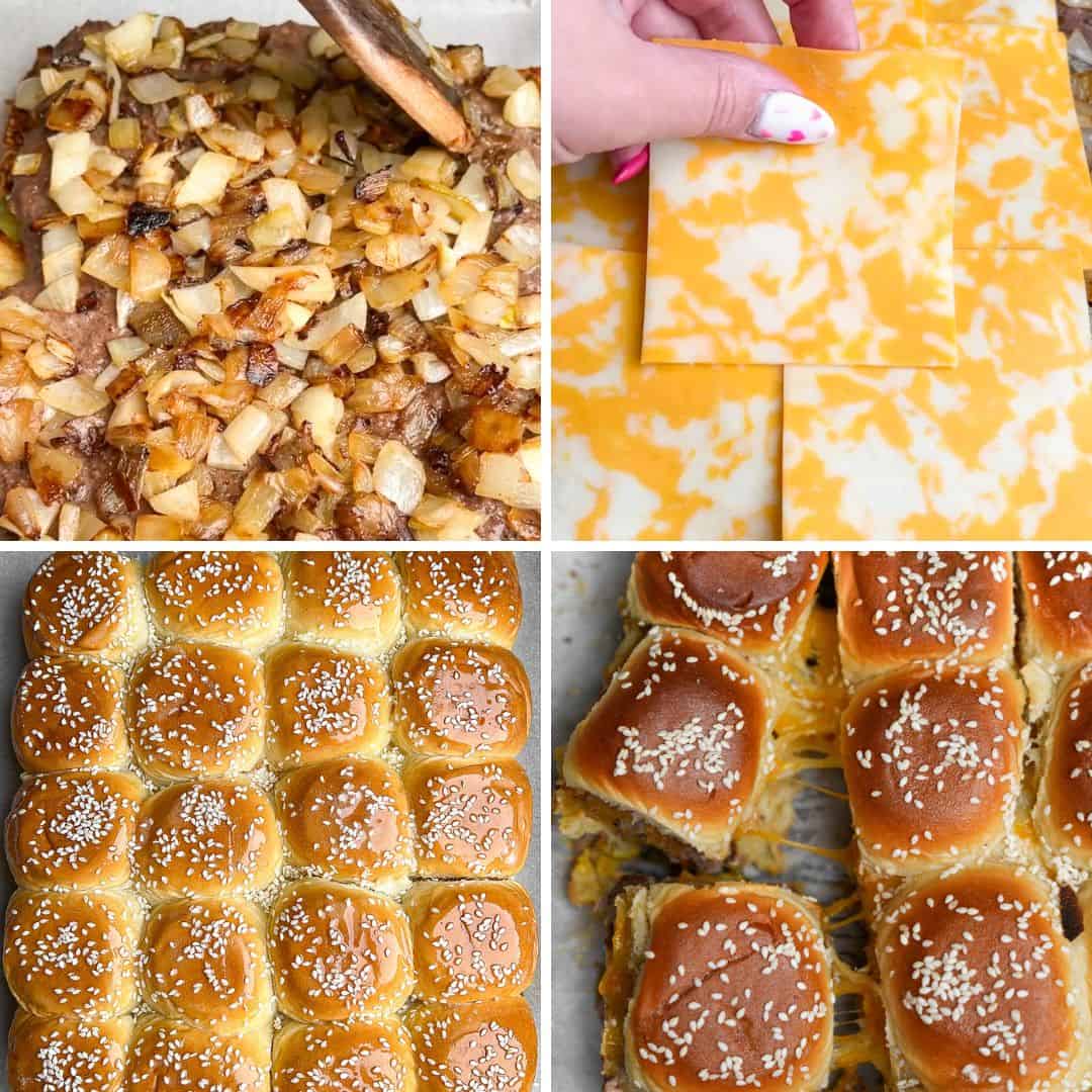 assembling the hamburger sliders