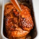 chicken in a loaf pan braising