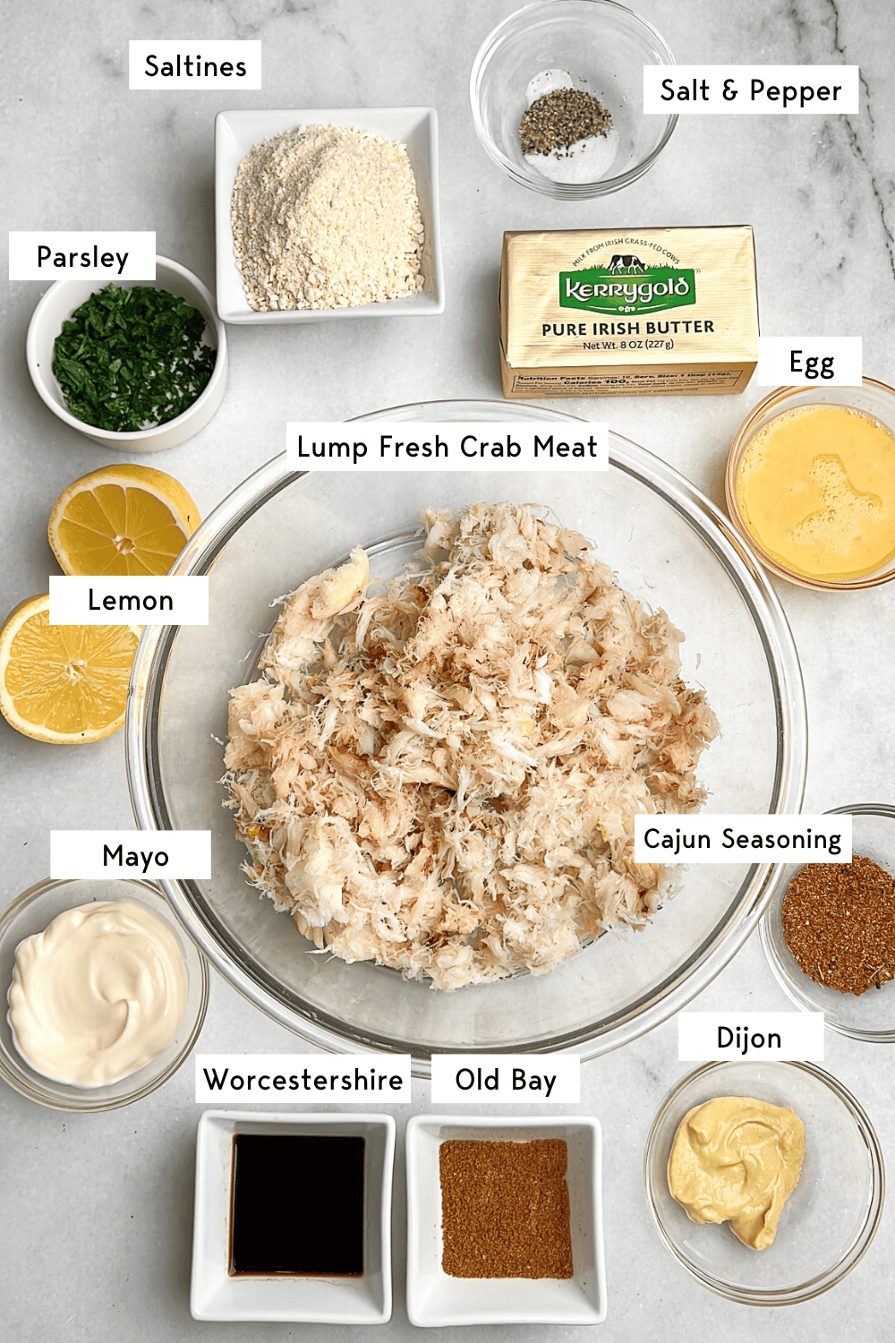 ingredients needed for baked crab cakes