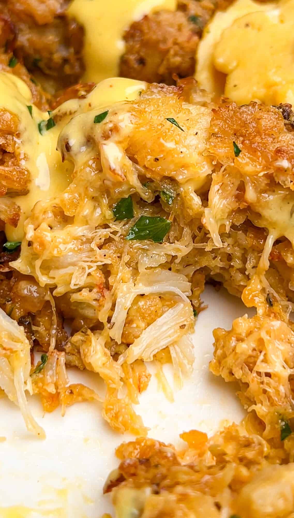 the inside of a crab cake