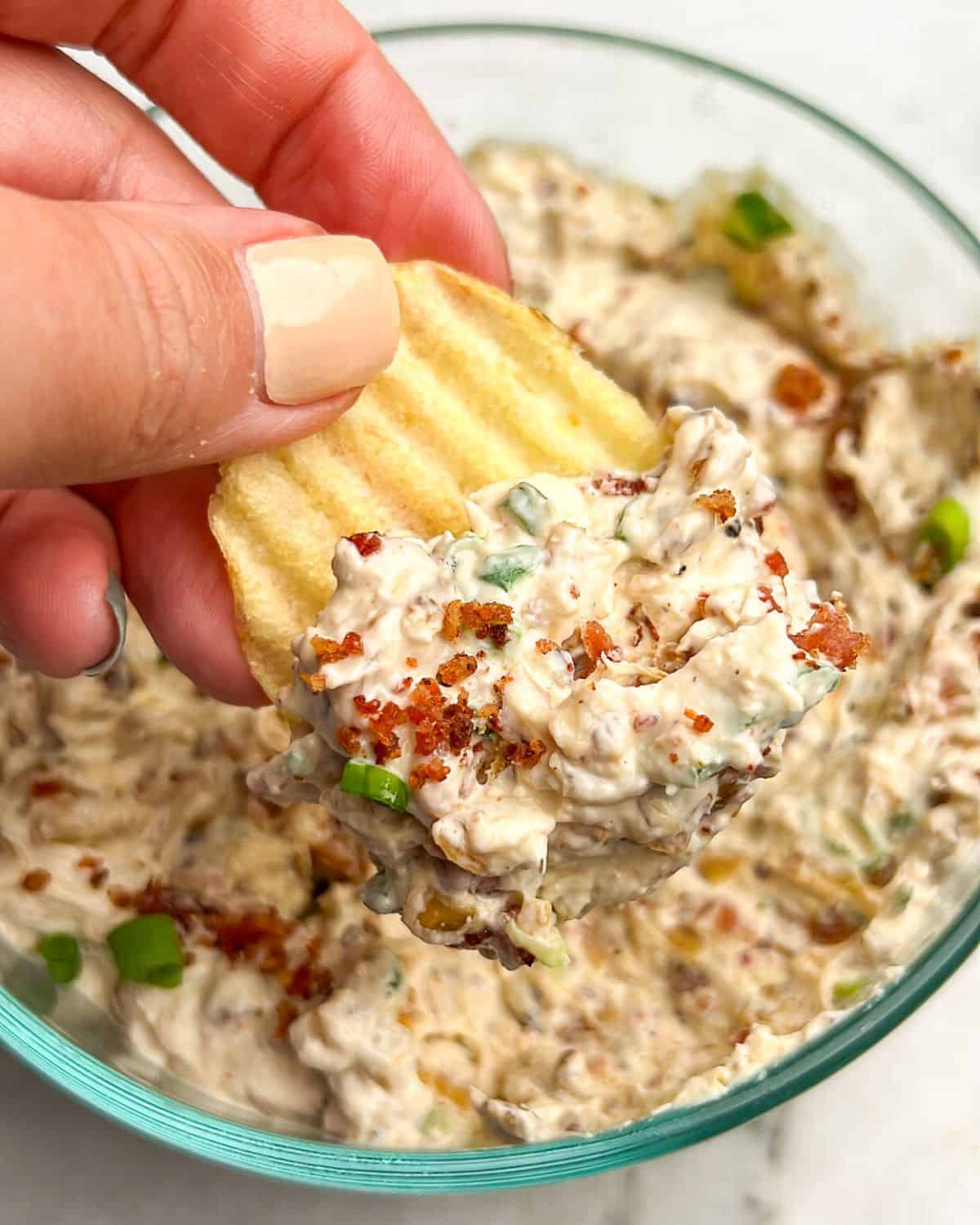caramelized onion and bacon dip