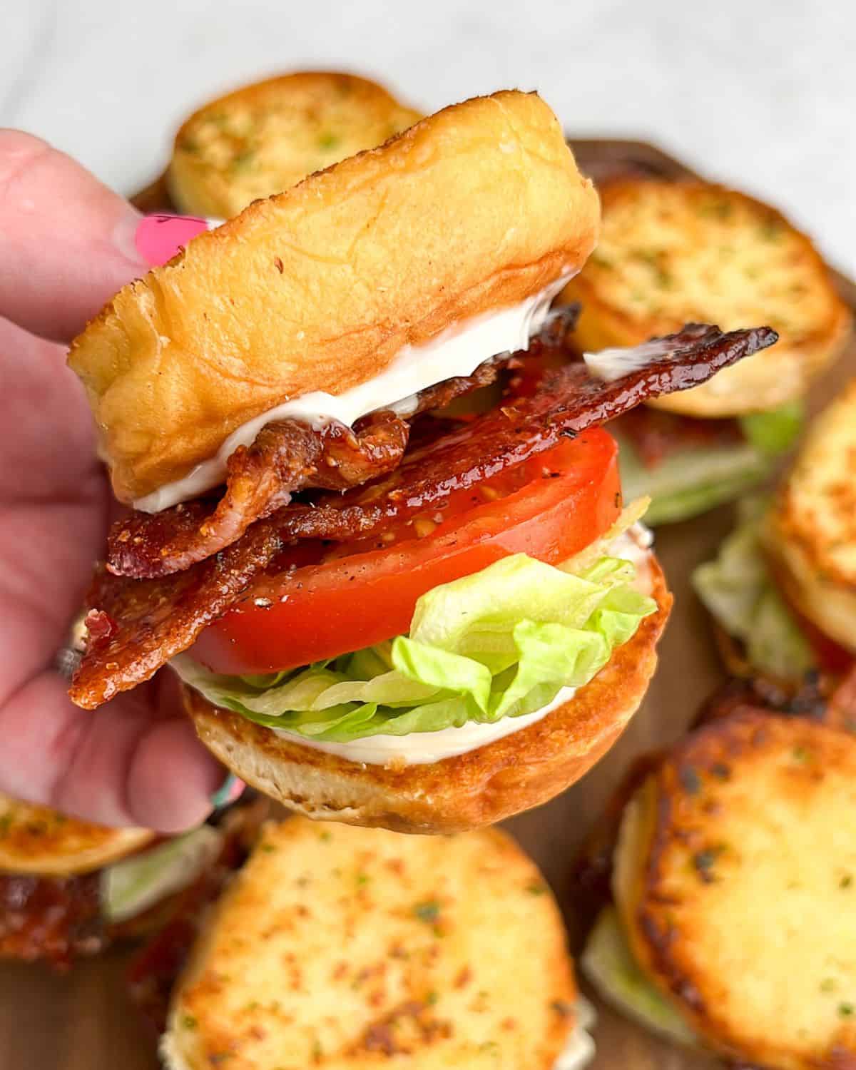 candied bacon blt sliders