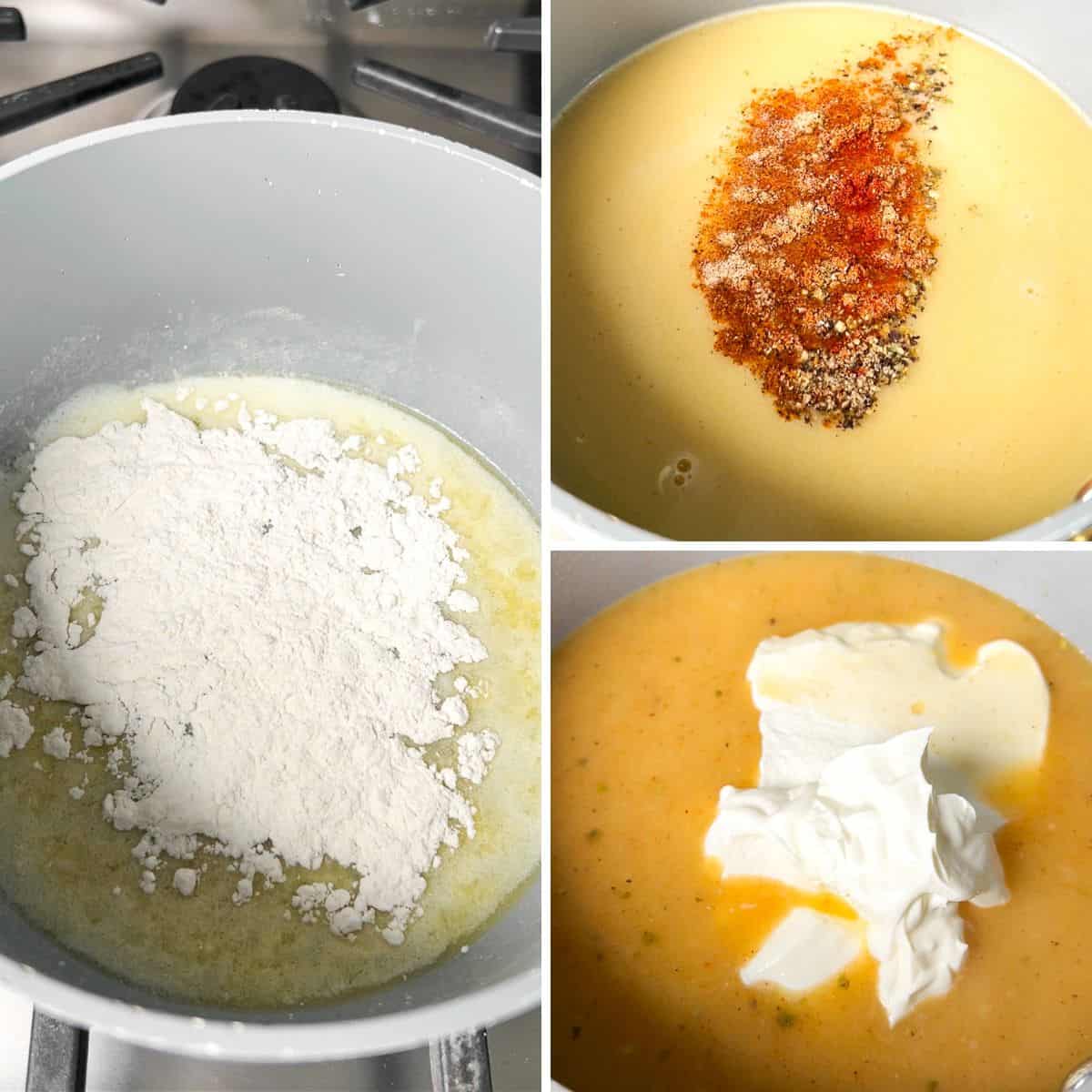 how to make the sauce for white chicken enchiladas