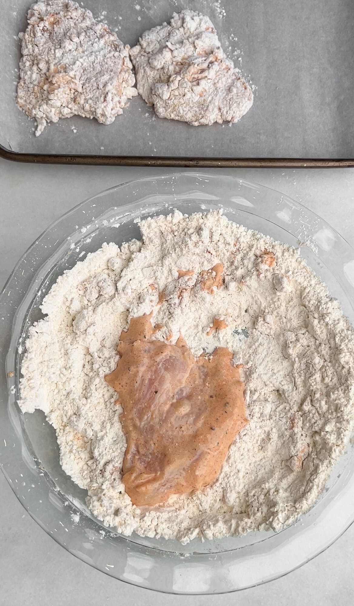 battering the chicken