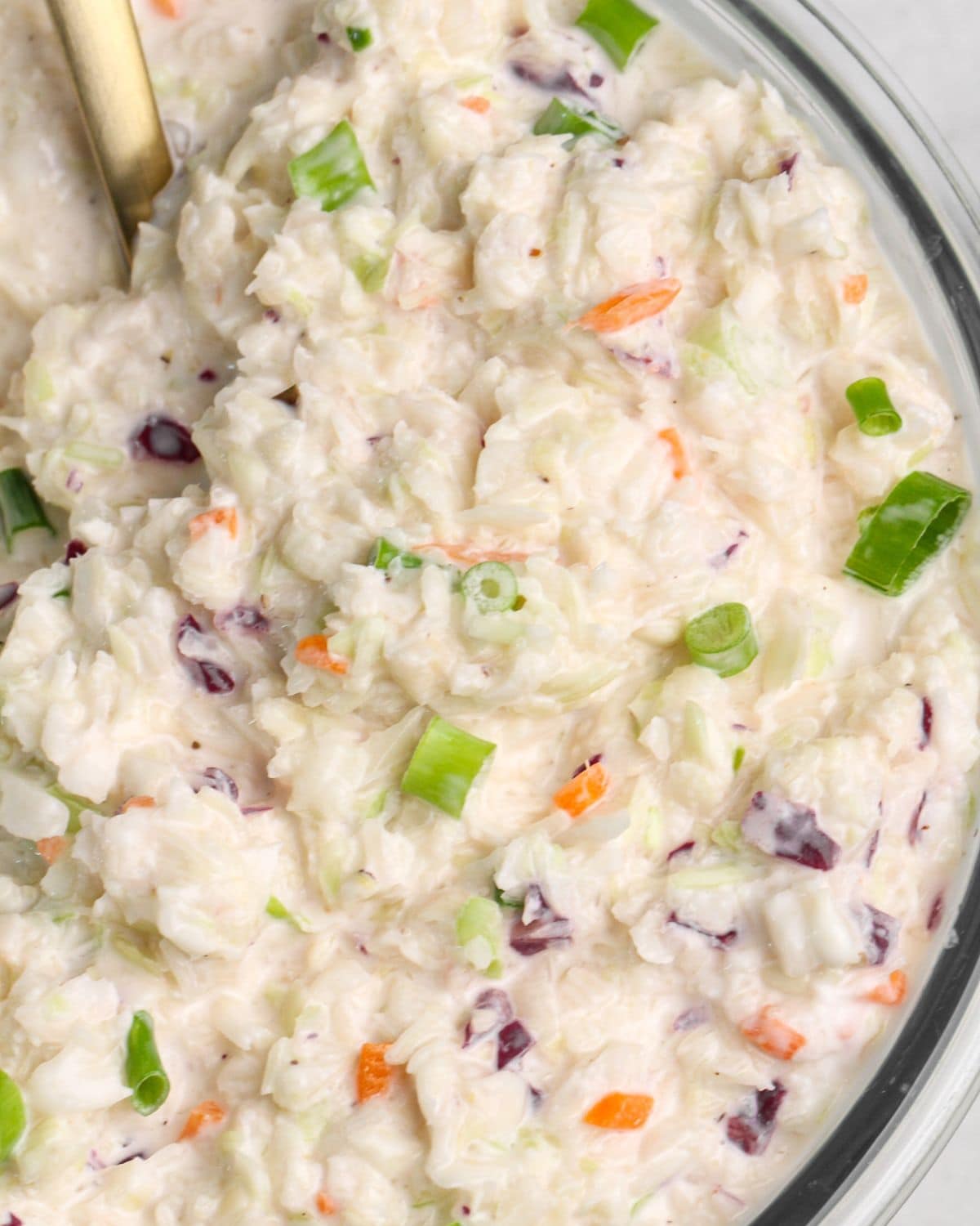 a large bowl of coleslaw