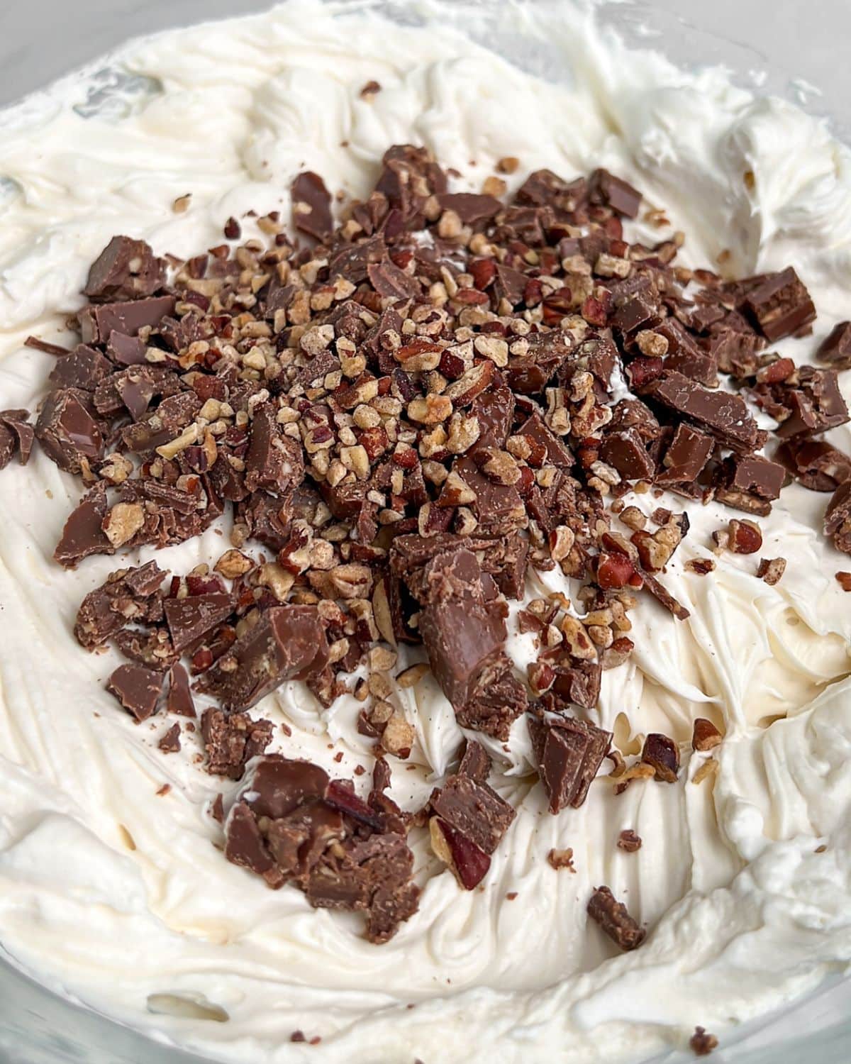 chocolate and hazelnuts in the s'mores dip