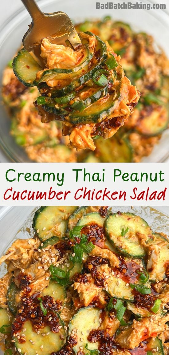 creamy peanut Thai cucumber salad with chicken