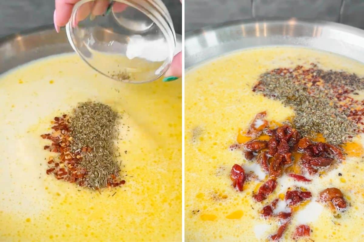 steps to making one-pan creamy tuscan pasta
