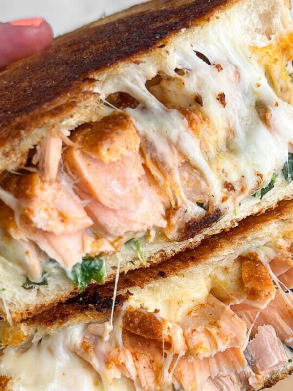 Featured image for salmon grilled cheese sandwich recipe.