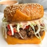 Featured image for taco burger recipe.