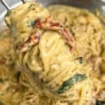 Feature image for pesto sun-dried tomato pasta