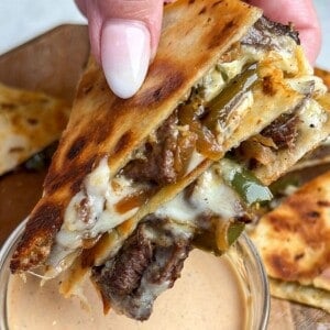 quesadilla full of steak and cheese