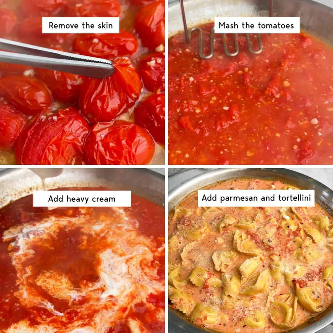 instructions for making creamy tomato pasta
