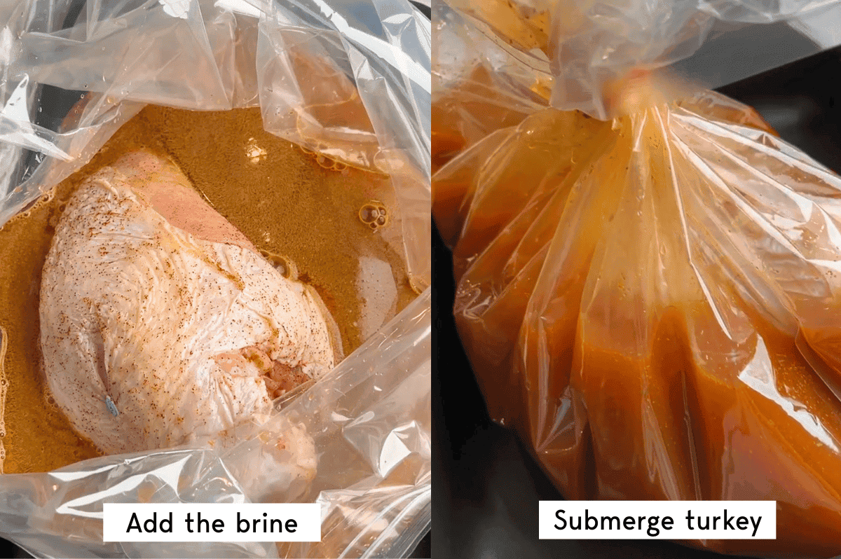 brining the turkey in a bag before roasting