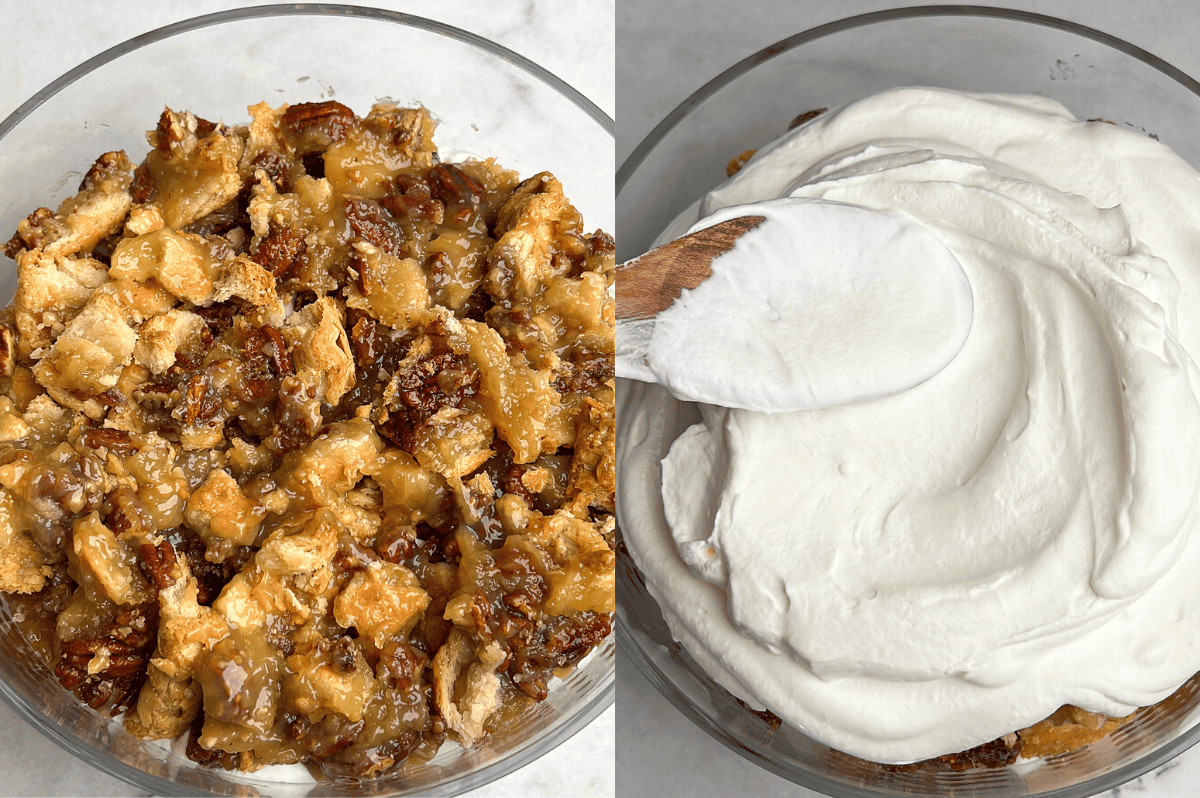 how to layer a trifle dessert with pecan pie