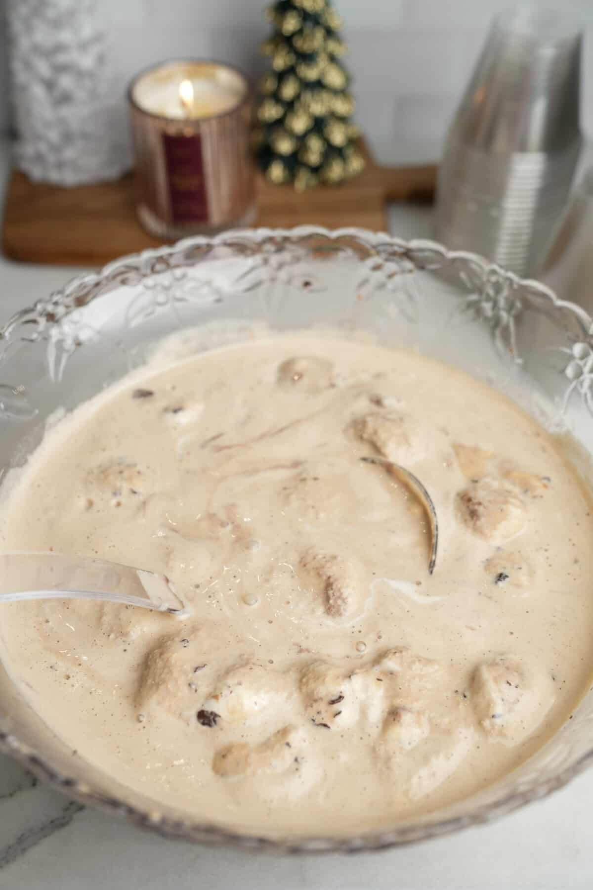 coffee punch in a large bowl on a table