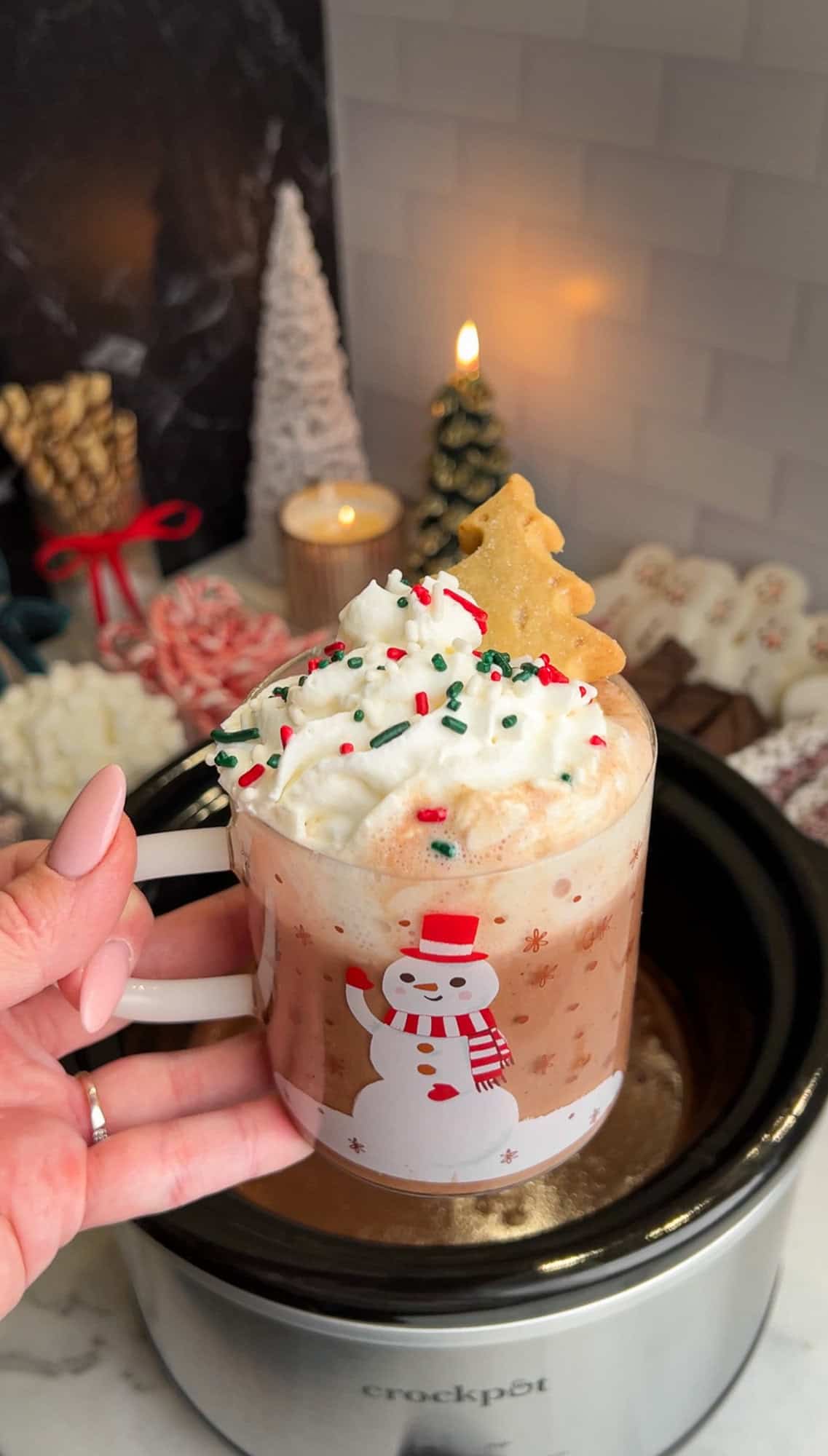 hot chocolate in a glass