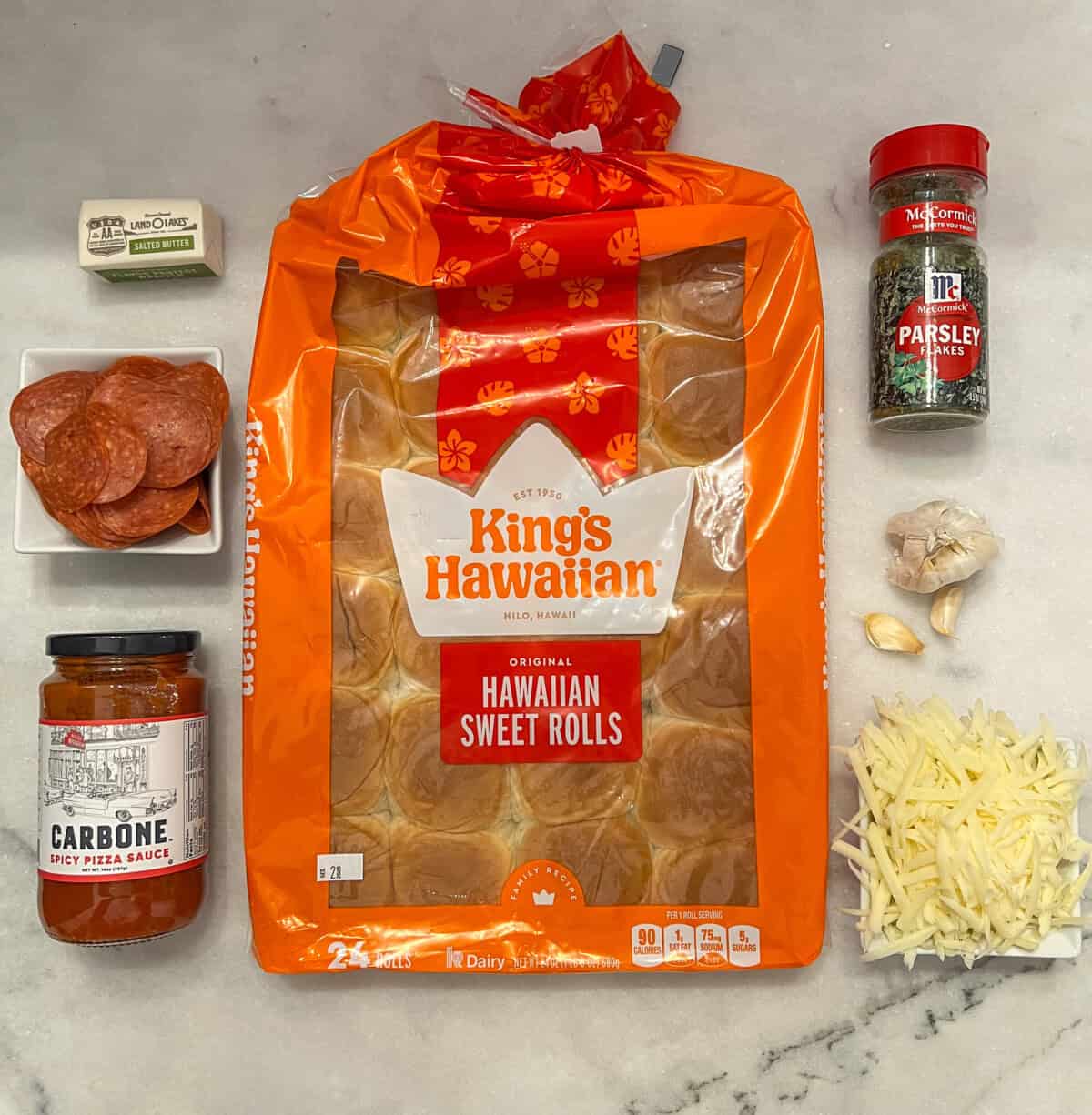 the ingredients needed laying out on the counter