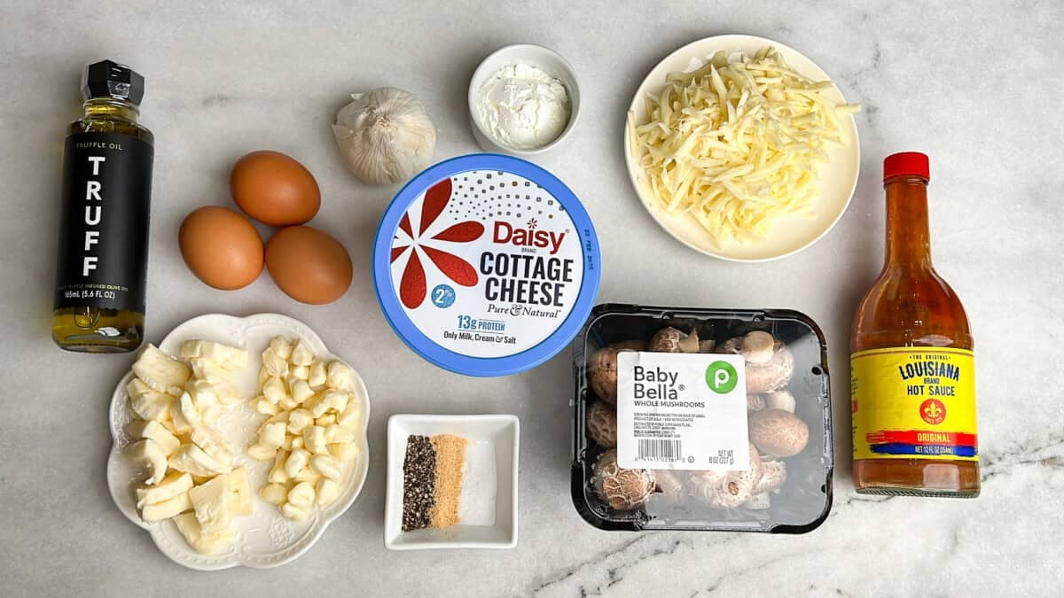 ingredients laid out for starbucks truffle and brie egg bites