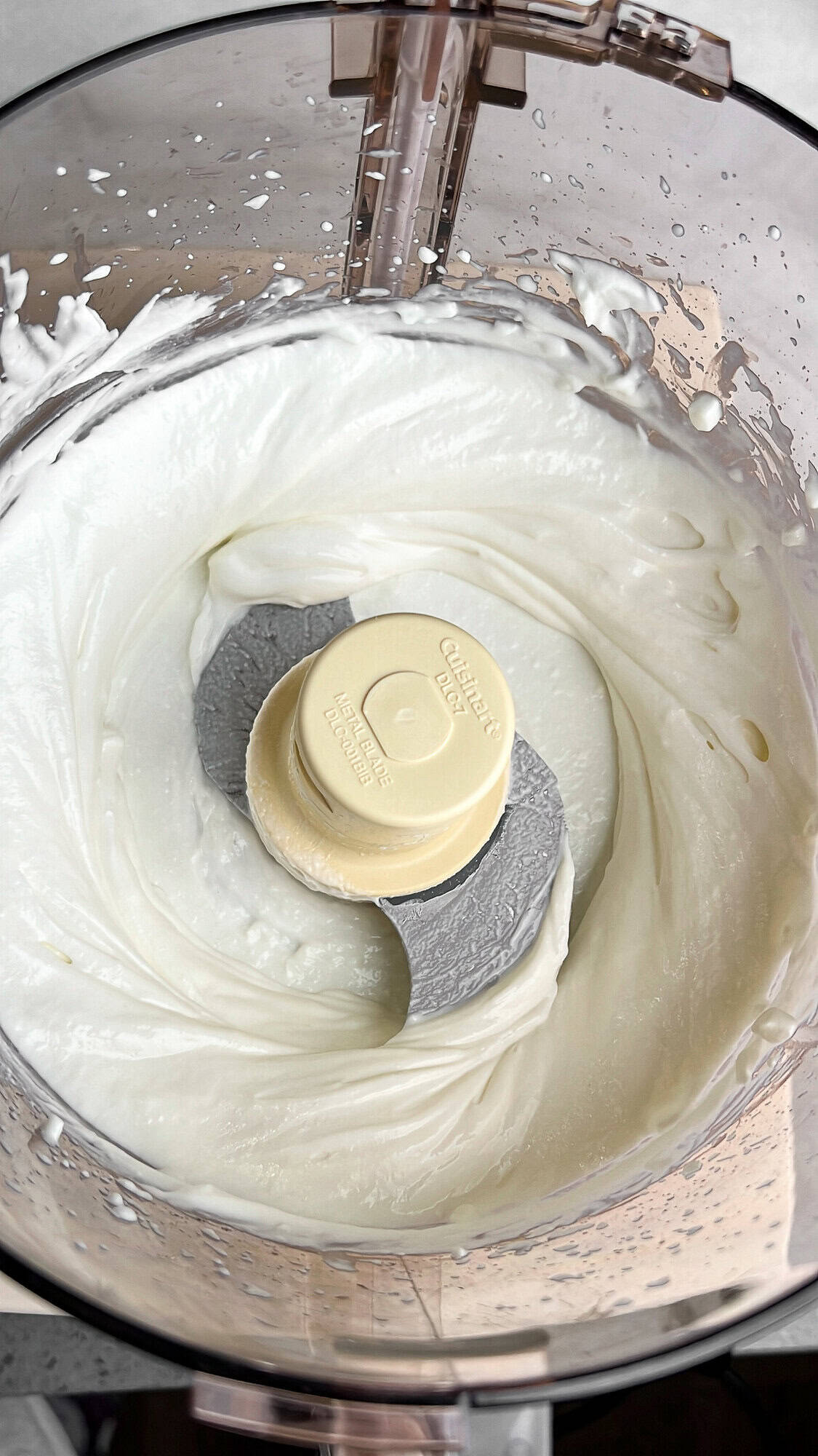 blended cottage cheese in a food processor without the curds