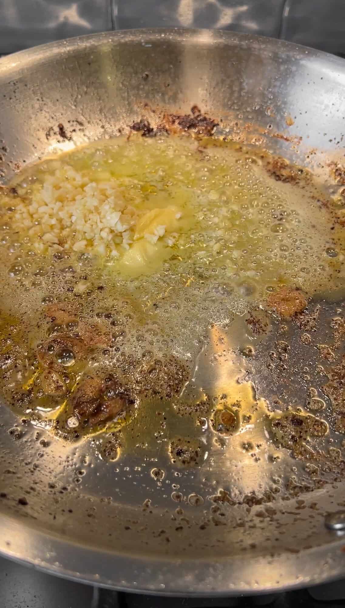 Make the cream sauce in the pan