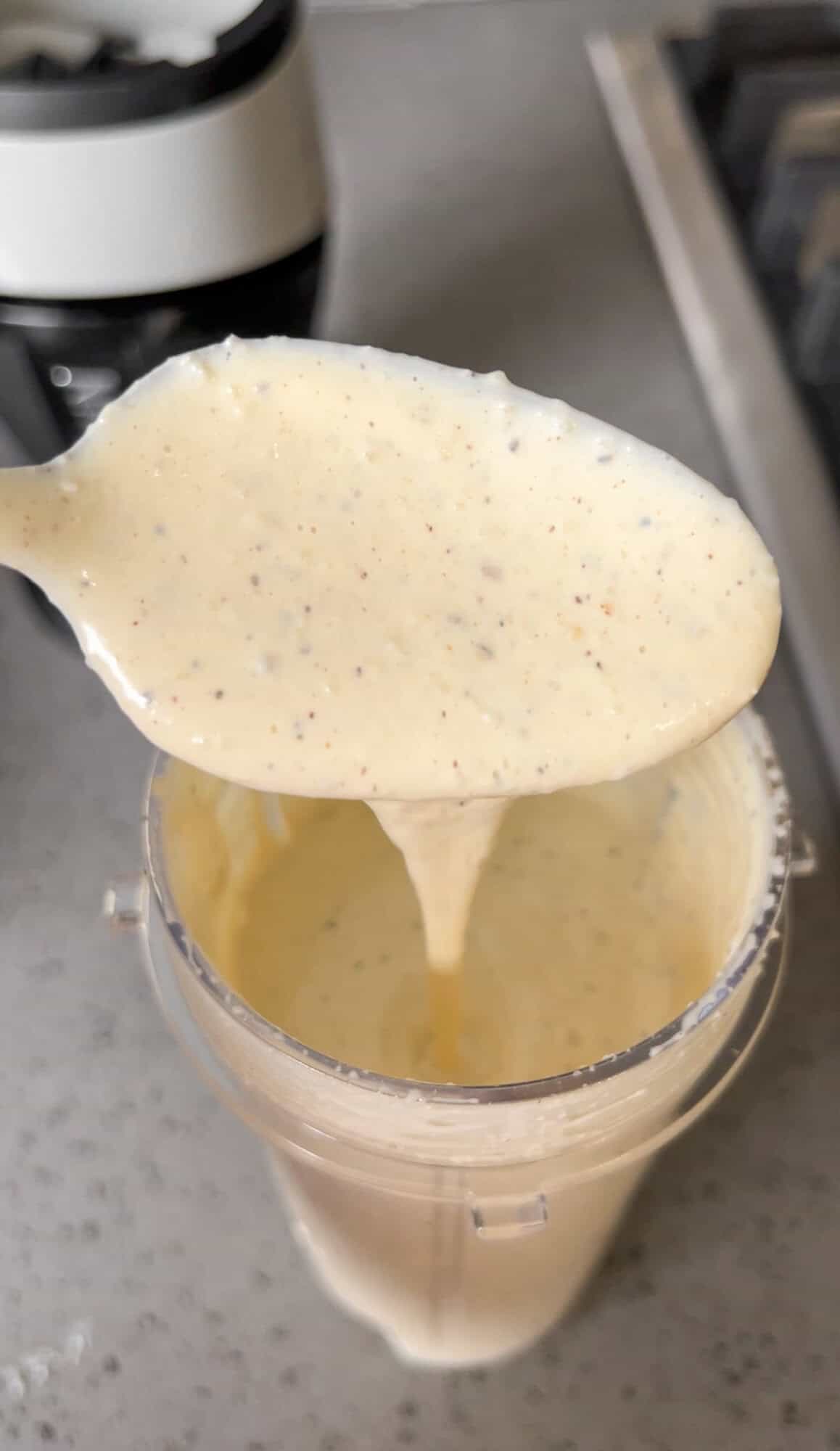 homemade caesar dressing in a blender
