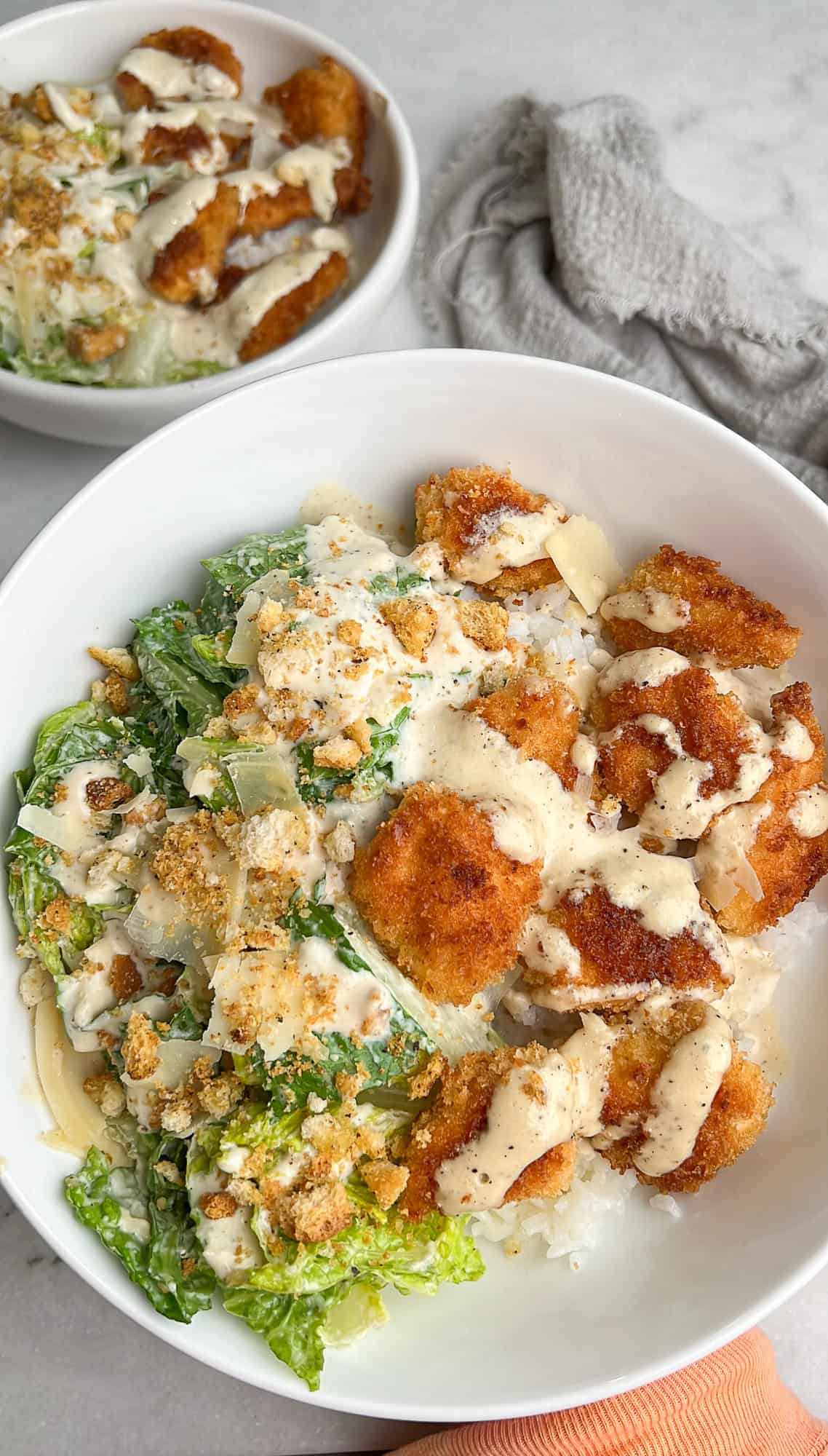 caesar salad chicken rice bowl 2