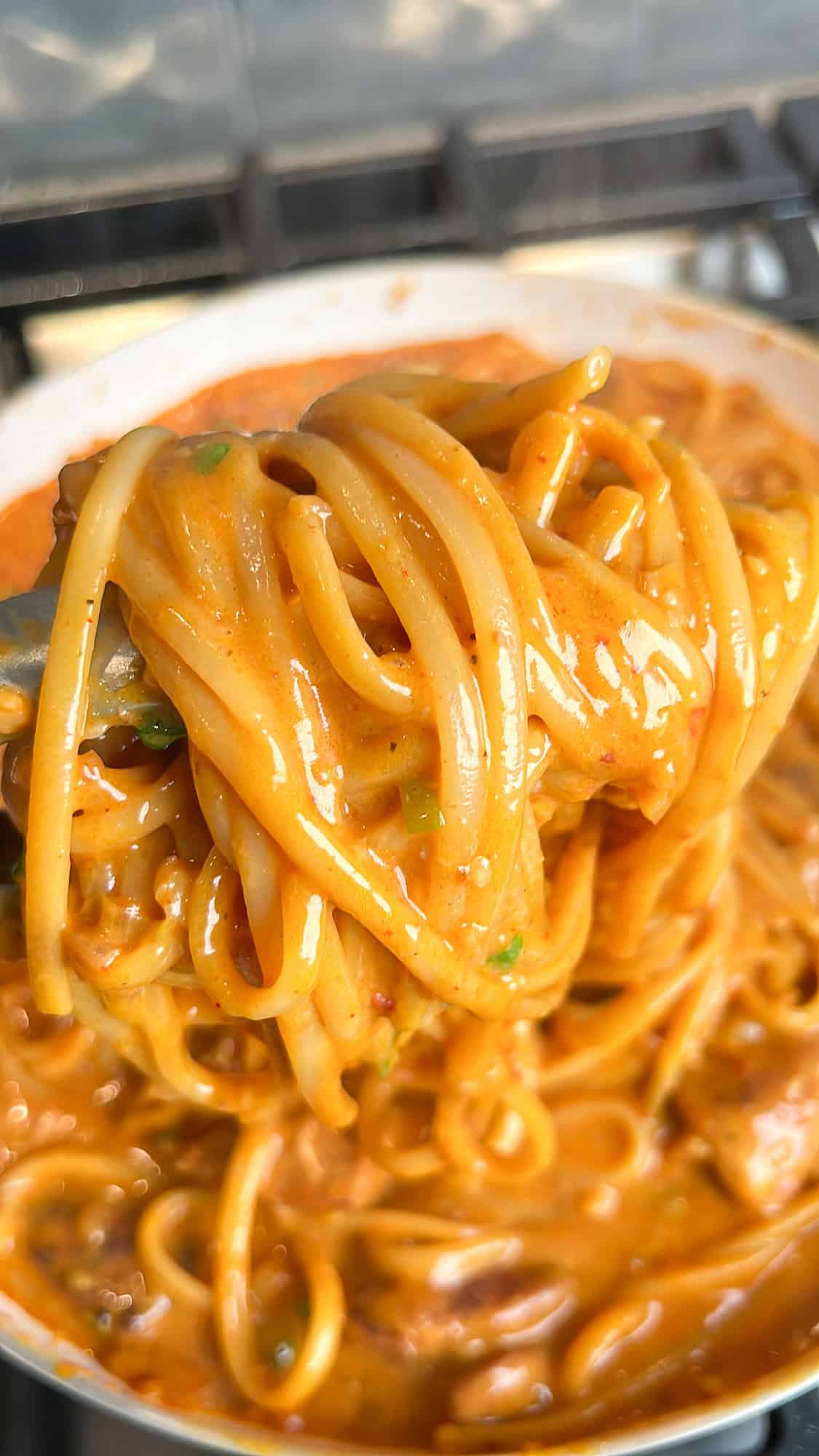 coated noodles in peanut chili oil