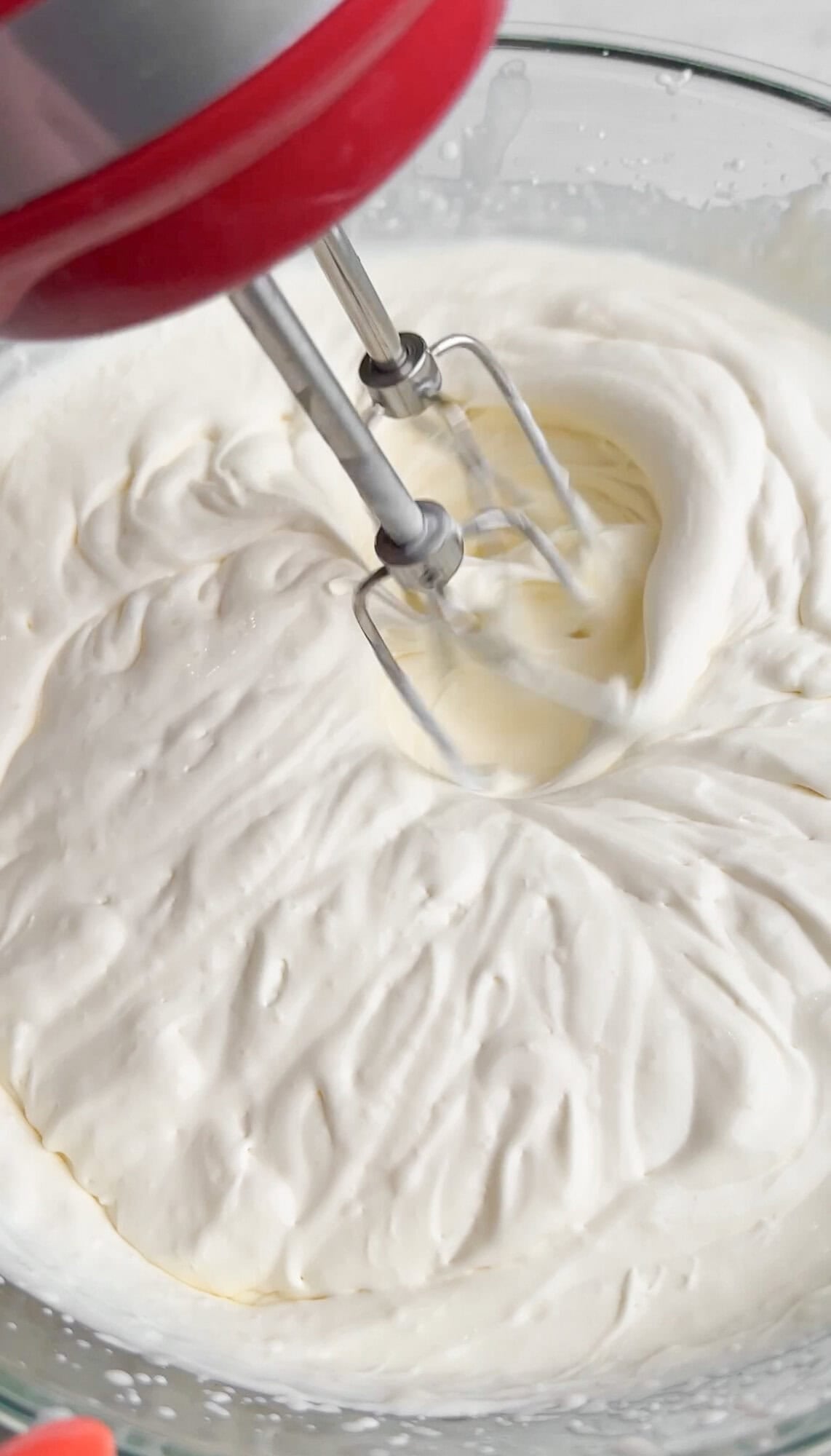 whipping cream in a bowl
