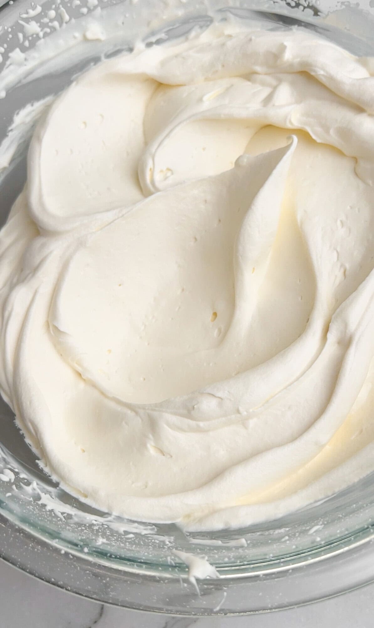 cream cheese whipped cream in a bowl
