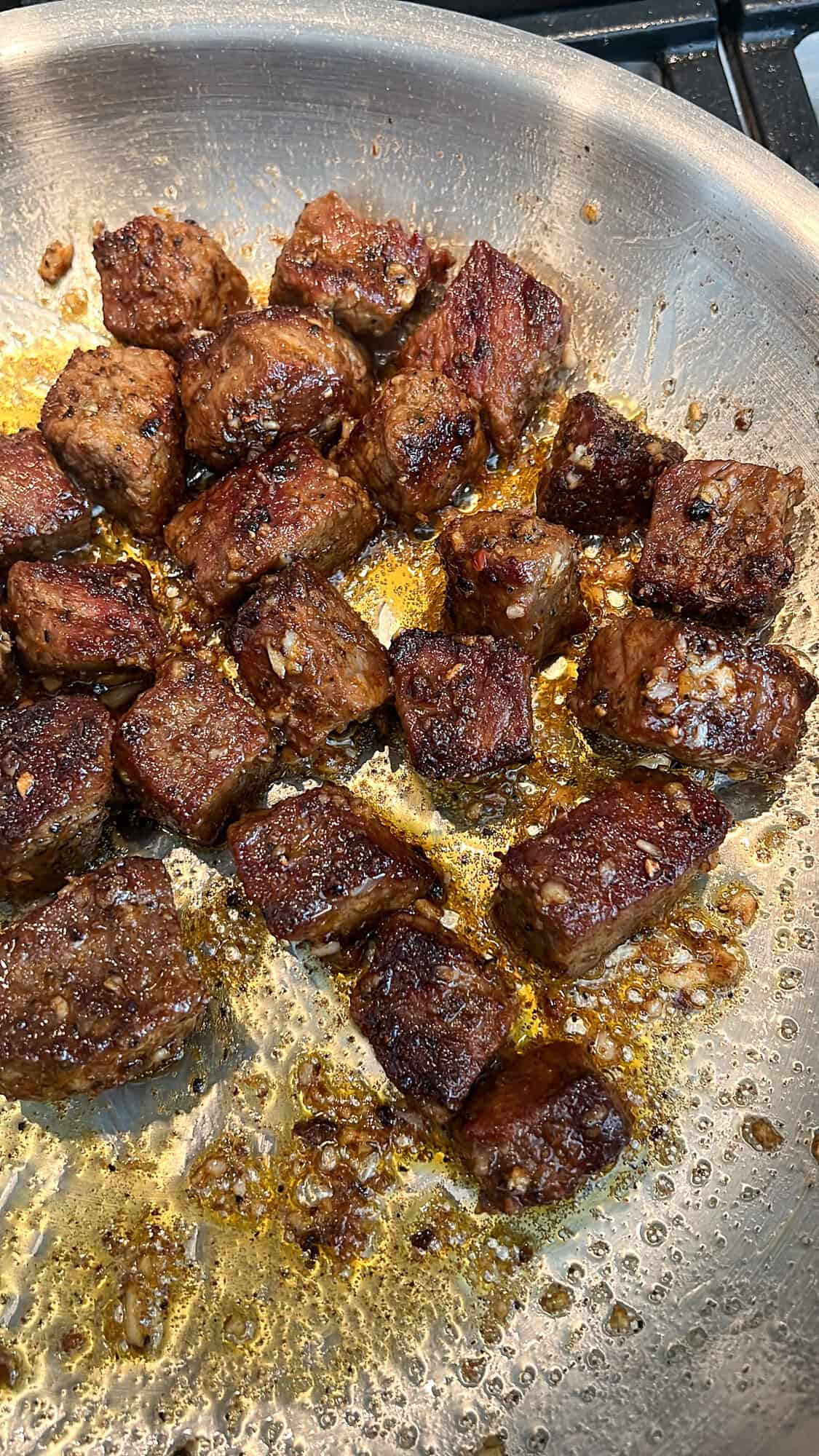 steak bites sautéed in butter and garlic