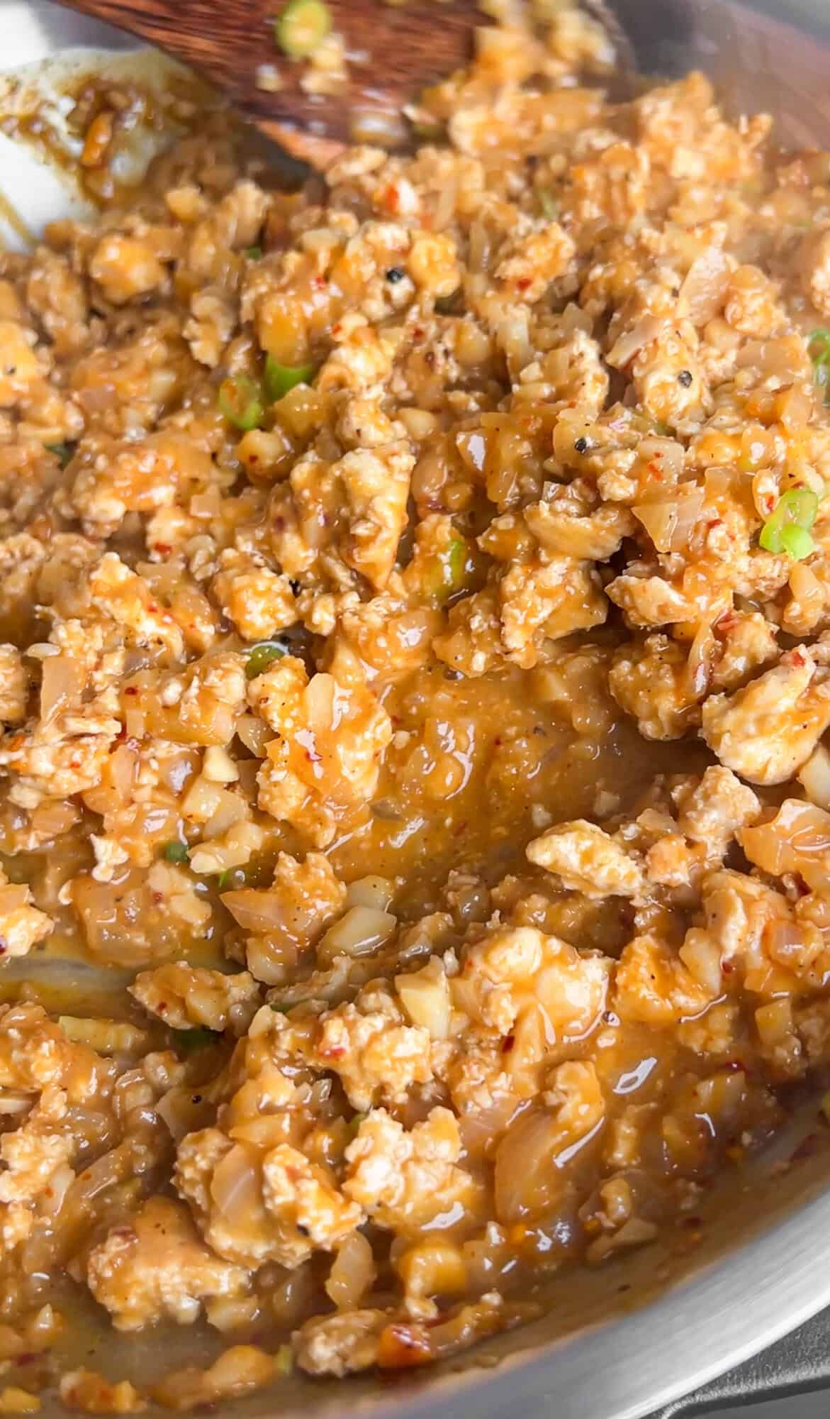 peanut chili oil chicken coated in sauce