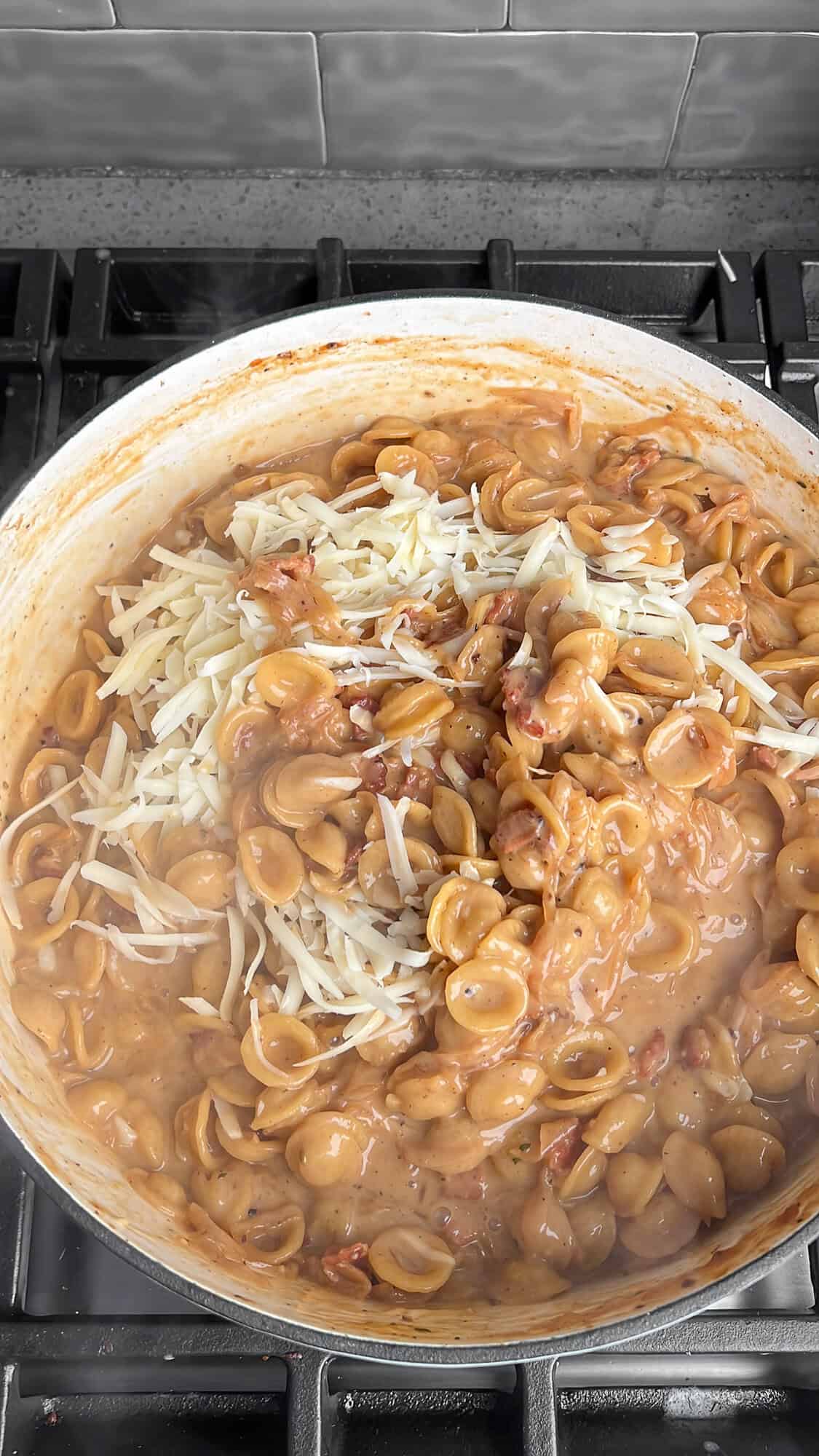 gruyere added to french onion pasta