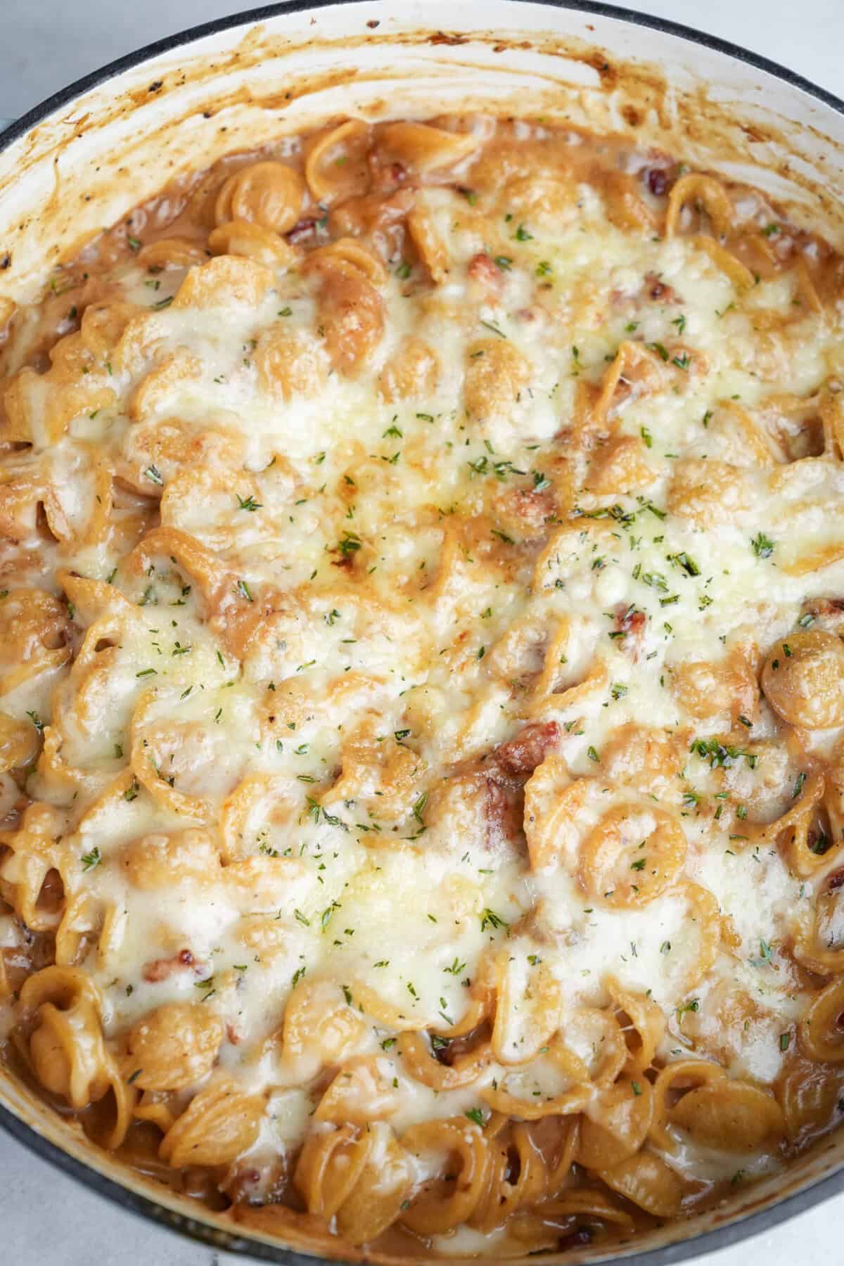 french onion soup in a pot