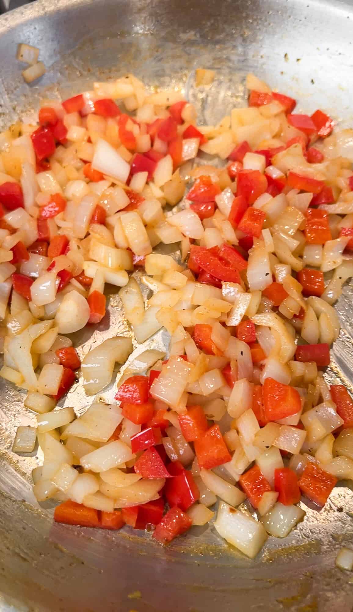 sautéing peppers and onions