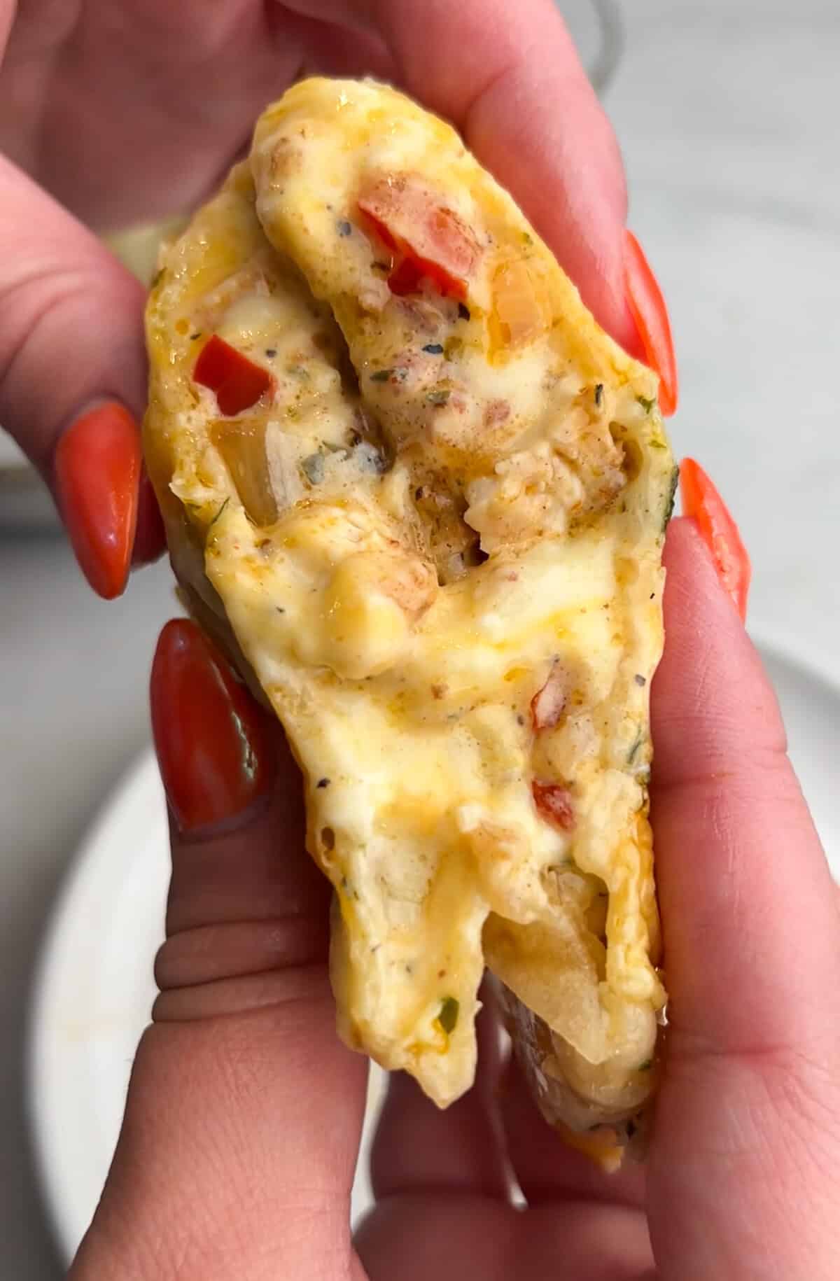 the saucy inside of a pizzadilla