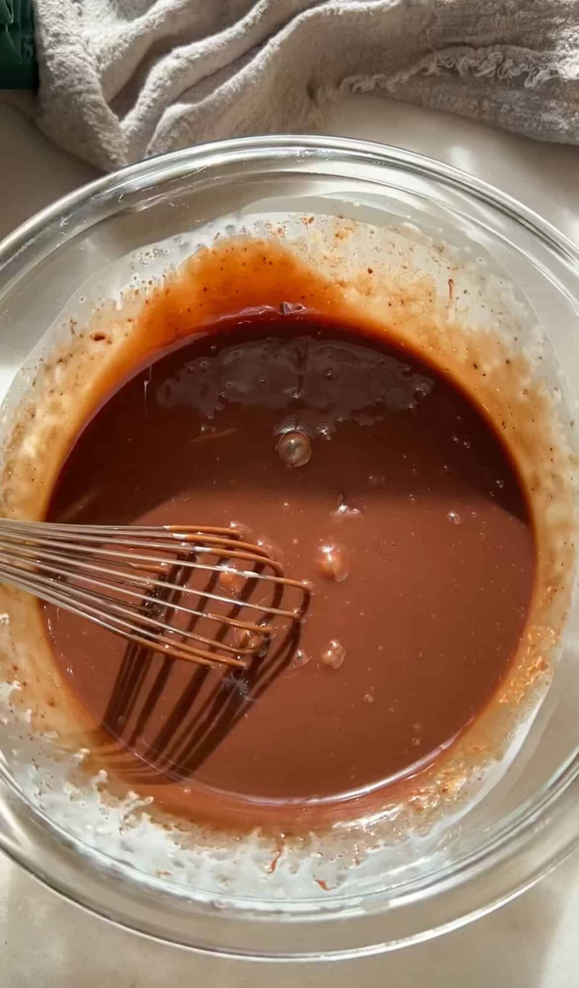 Melted Nutella in a bowl
