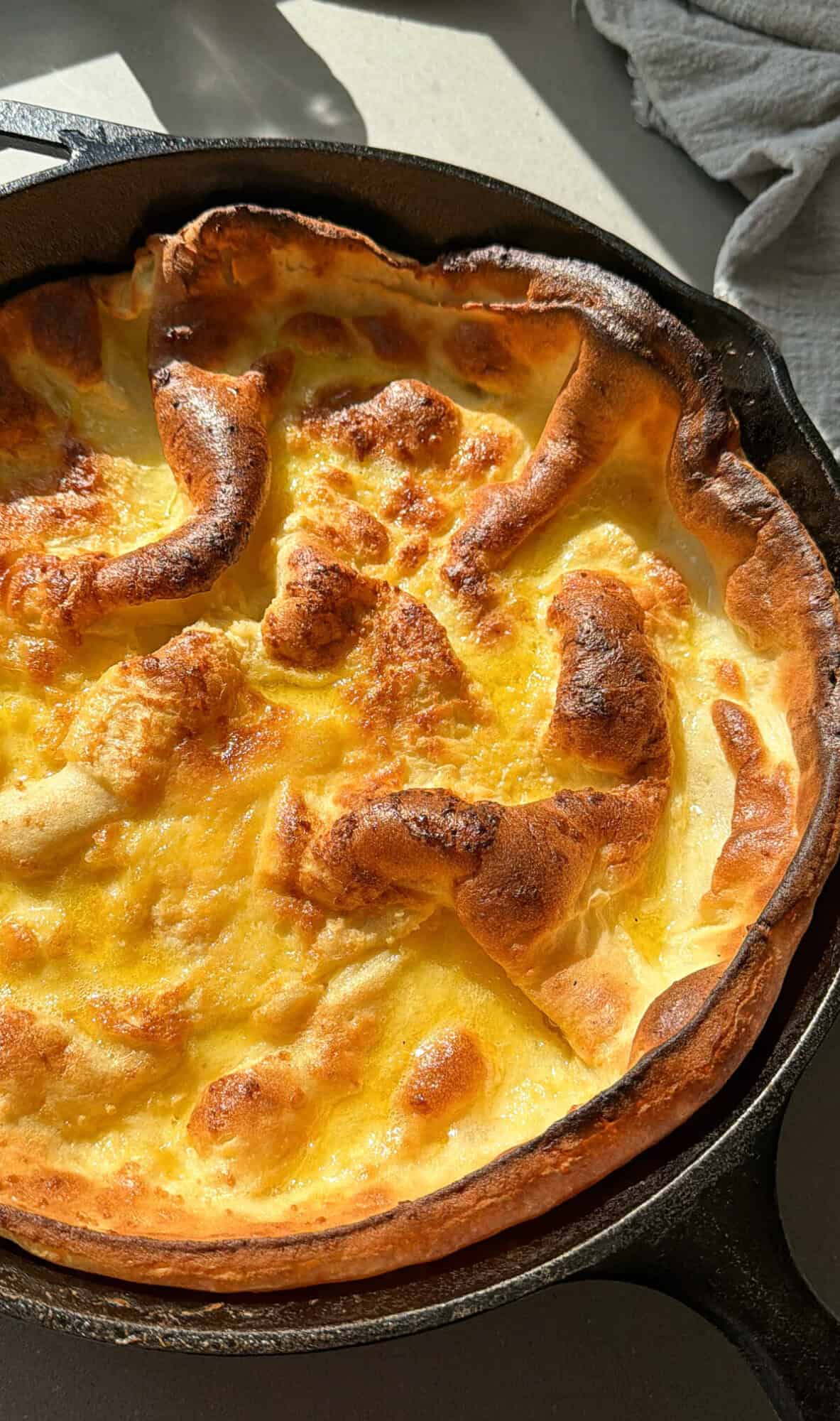 dutch baby puffed and browned
