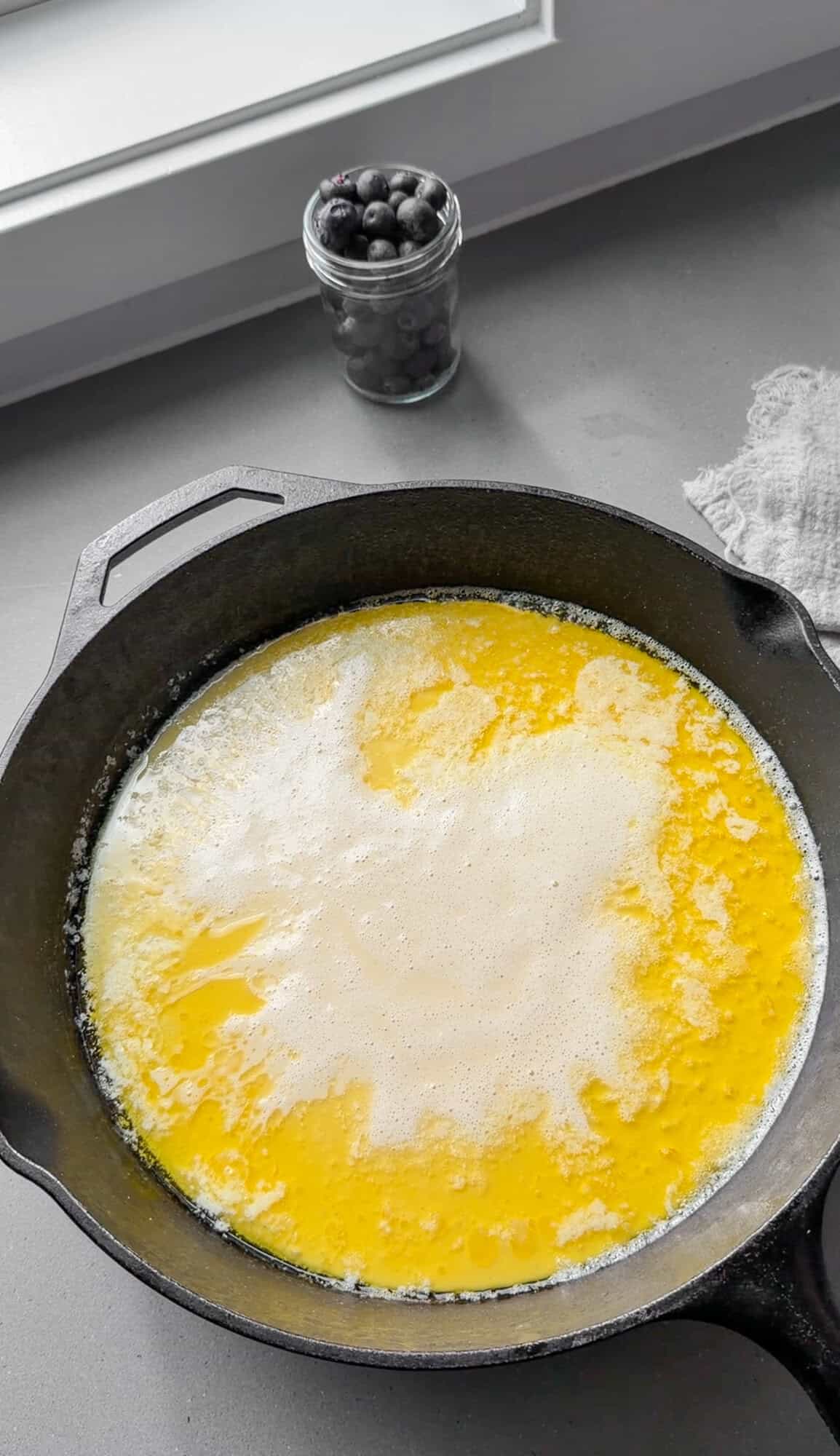 leave dutch baby batter undisturbed in pan