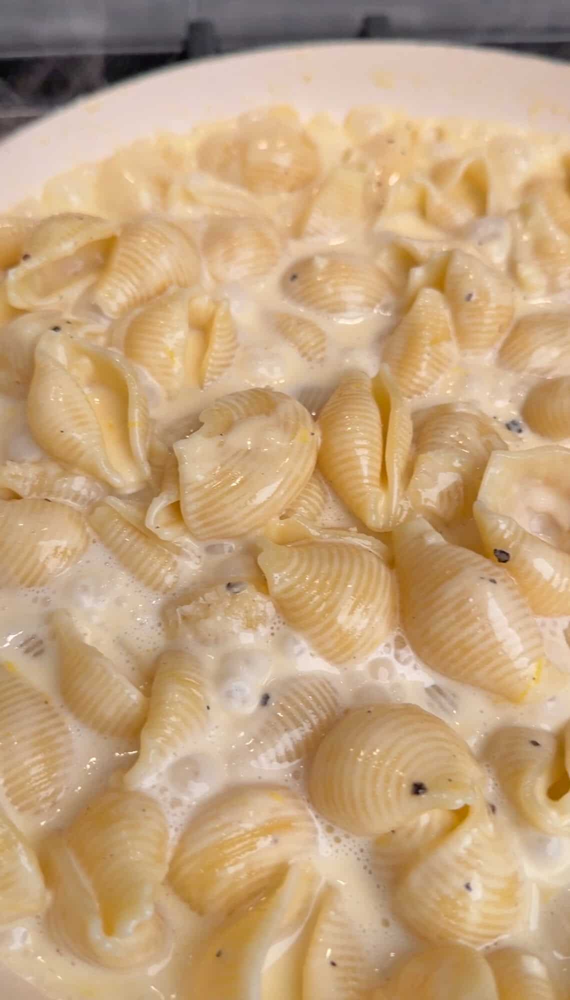 reducing and thickening pasta al limone