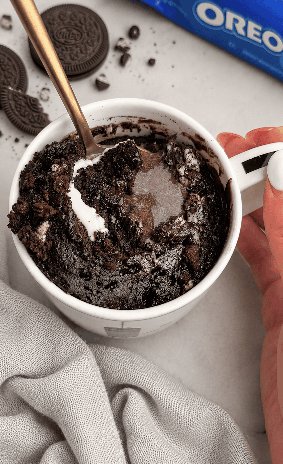 oreo mug cake featured image
